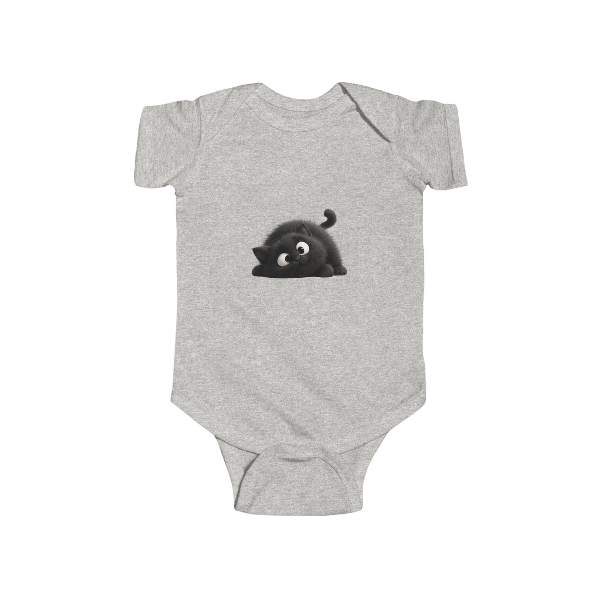 Cute Black Kitten Infant Bodysuit — Playful Baby Onesie