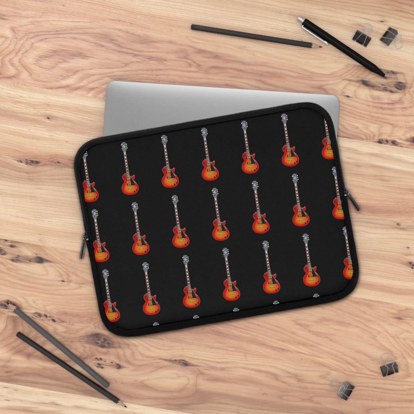 Guitar Pattern Laptop Sleeve | Music Lover Gift, Tech Organizer, Unique Laptop Case, Geek Gift, Rock Music Accessory