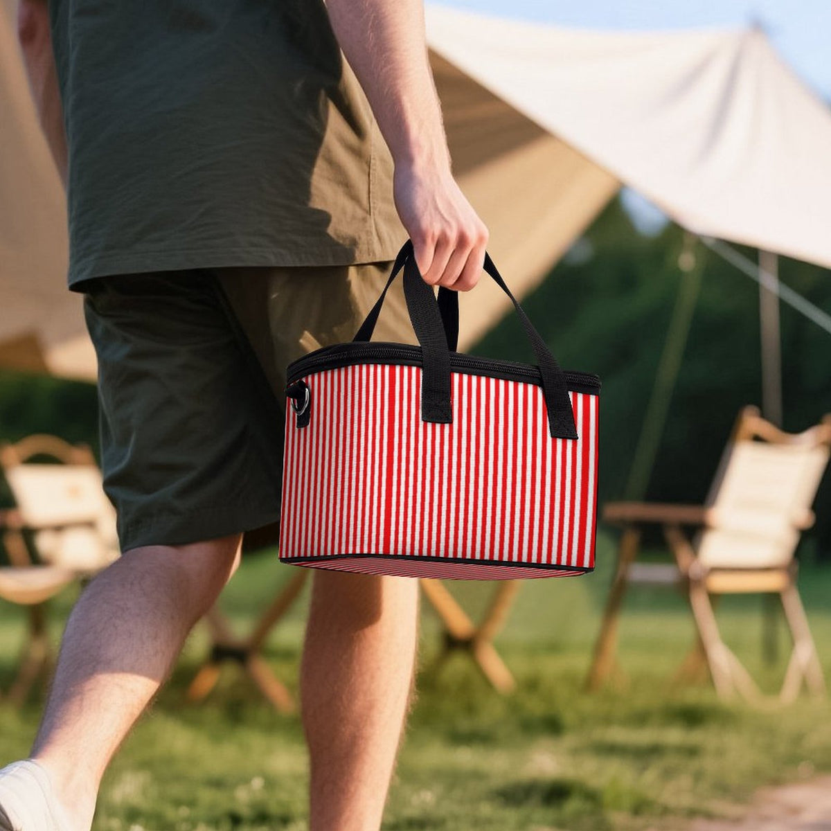 Portable Cooler/lunch bag - Red and white
