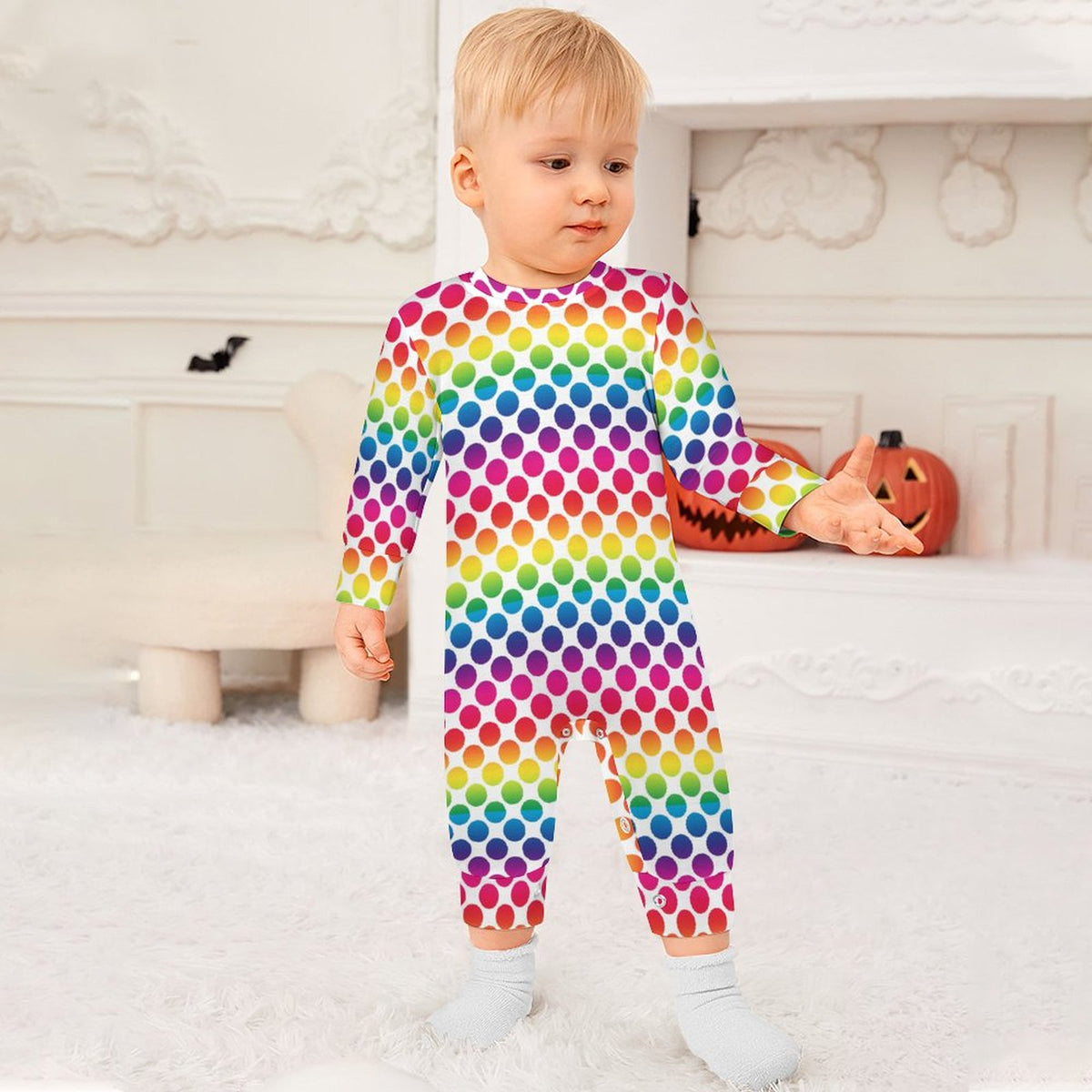 Rainbow Long Sleeve Baby Romper