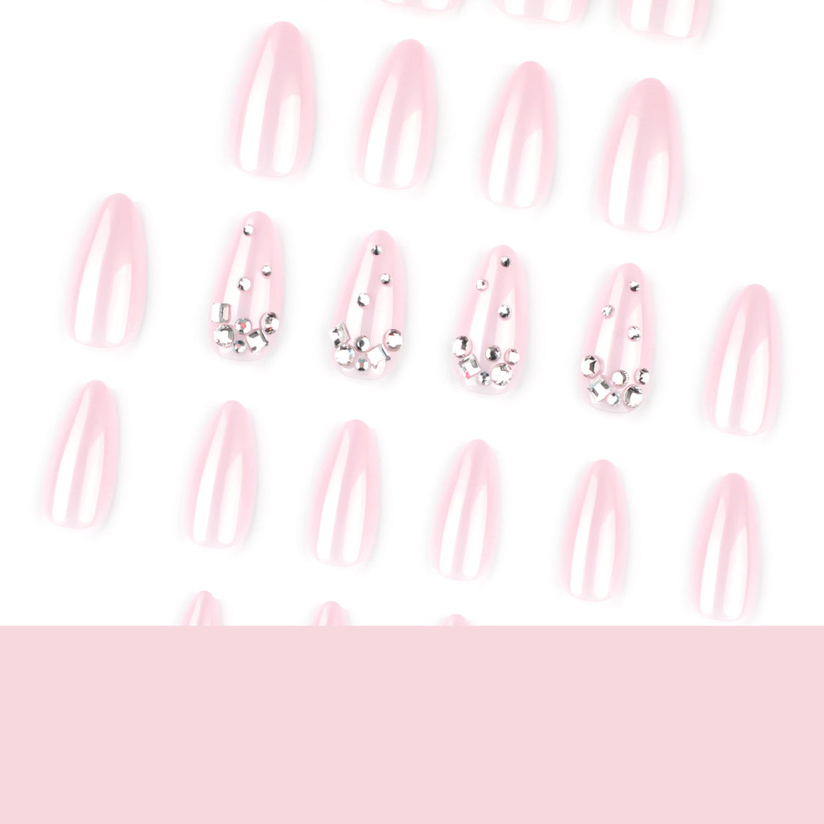 Elegant Nude Floral Shimmer Press On Nails for Daily Charm – Image 4