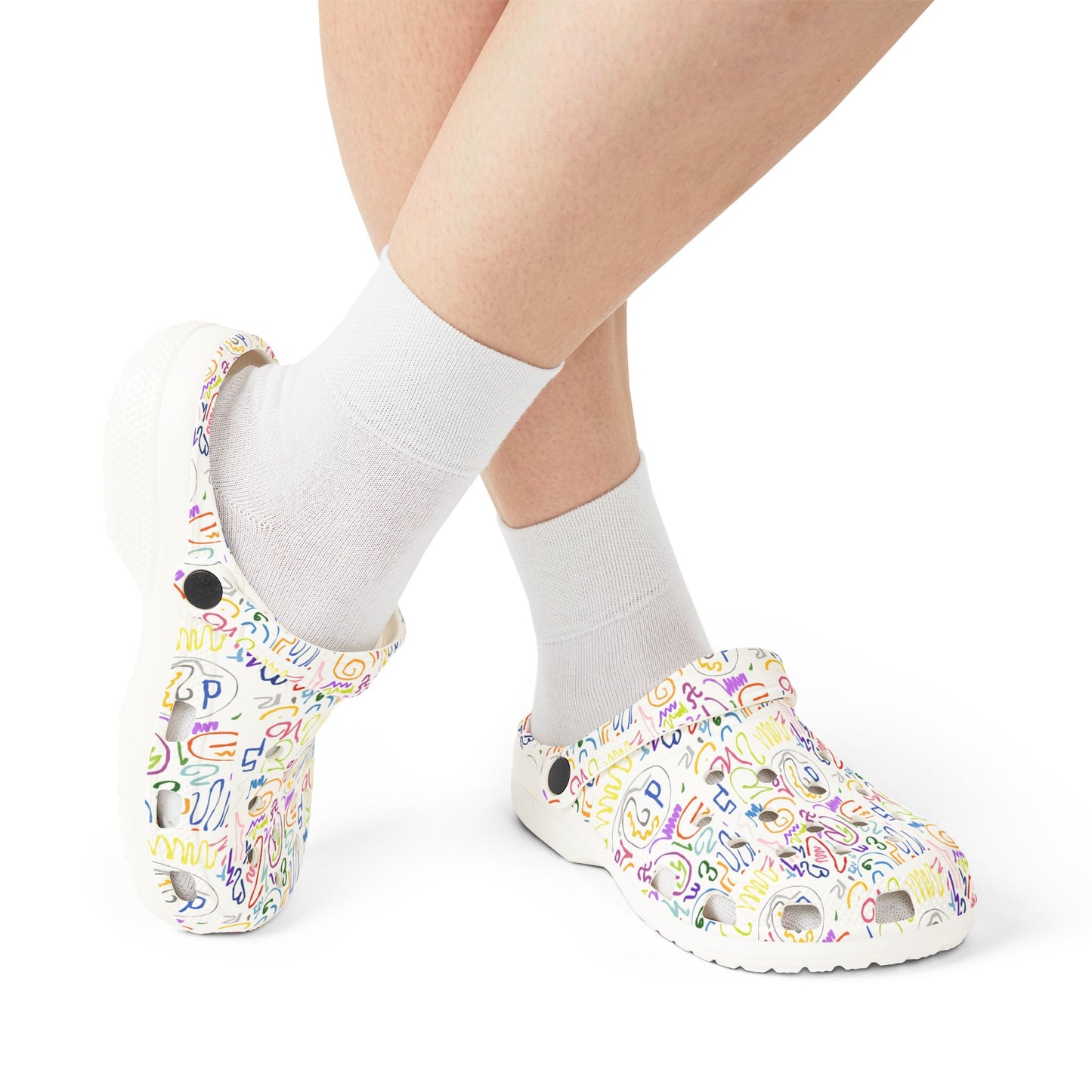 Colorful AOP EVA Foam Rubber Clogs, Fun Slip-On Shoes, Comfortable Everyday Footwear, Perfect for Gardening, Beach, Casual Outings