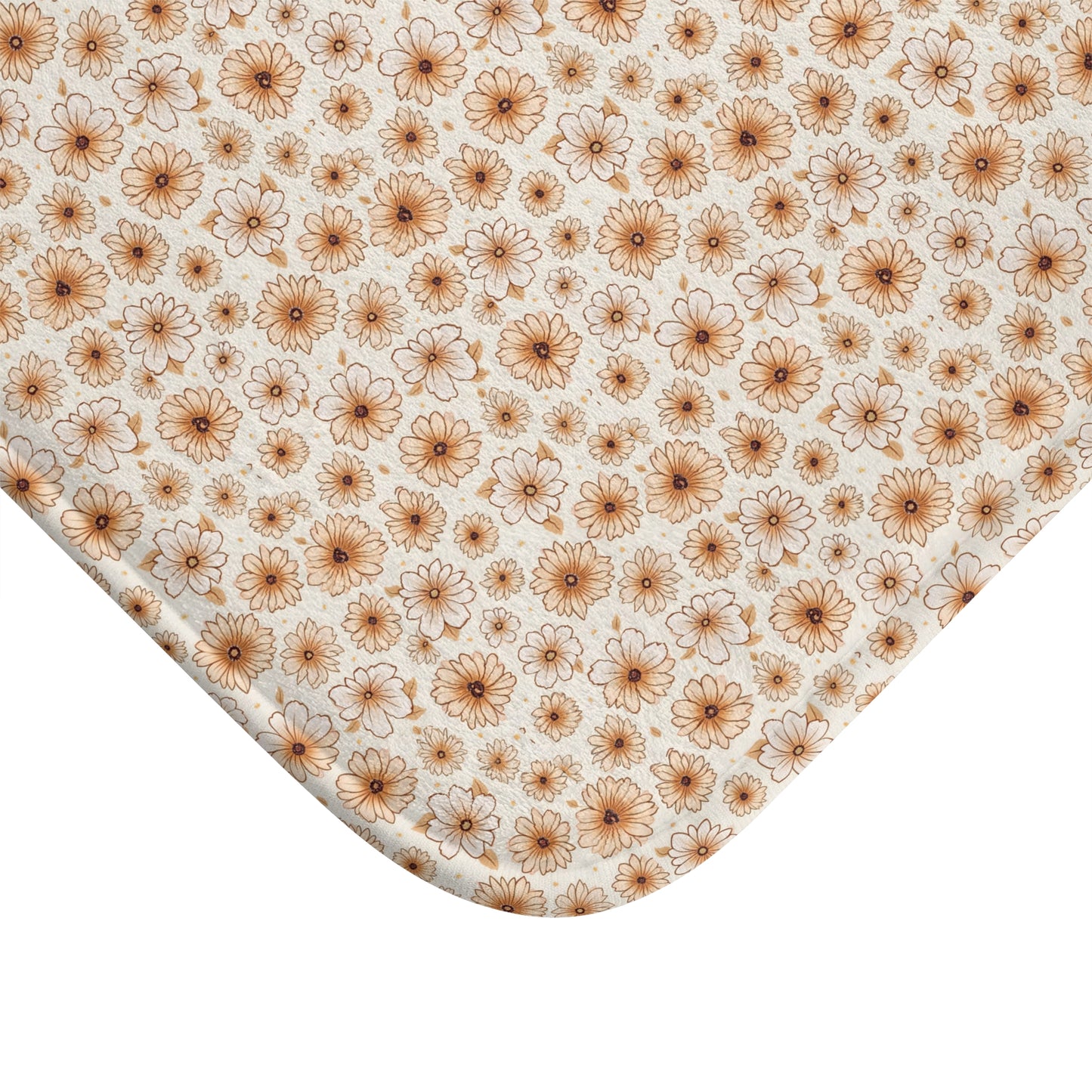 Floral Spa Bath Mat, Soft Bathroom Rug, Washable Home Decor, Boho Bathroom Mat, Gift for Her