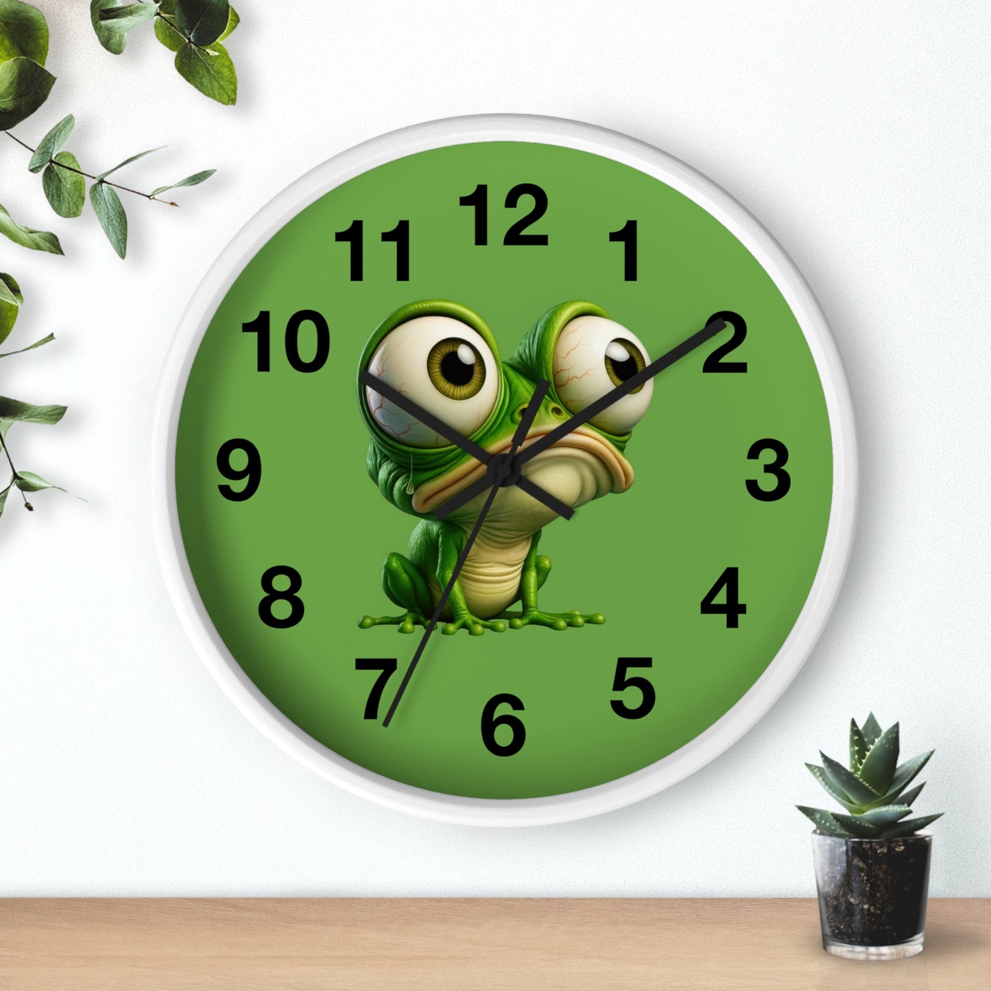 Whimsical Frog Wall Clock – Fun Home Decor, Office Accessories, Unique Gift for Kids, Animal-Themed Decoration, Quirky Timepiece