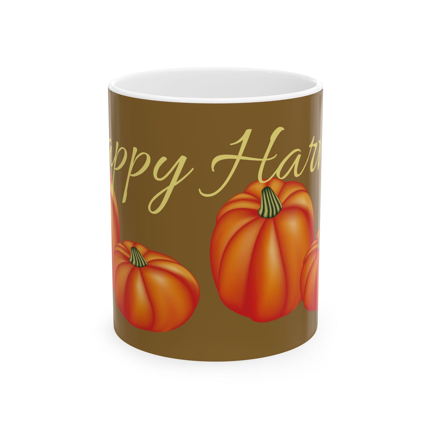 Halloween Pumpkin Ceramic Mug - Happy Harvest, Fall Coffee Cup, Autumn Drinkware, Seasonal Gift, Cozy Home Decor