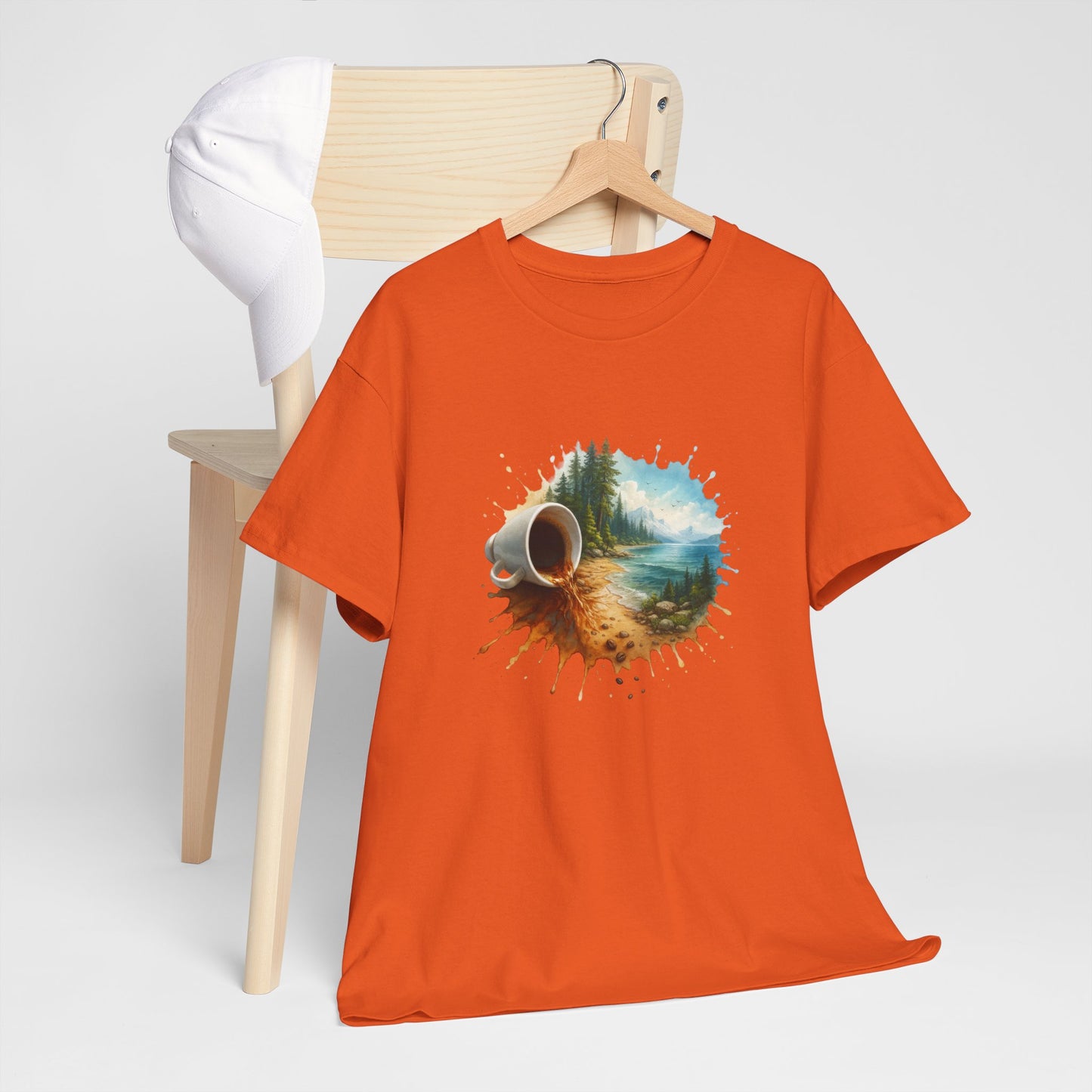 Nature-Inspired Unisex Heavy Cotton Tee, Casual Outfit, Gift for Nature Lovers, Camping Apparel, Outdoor Adventure Shirt