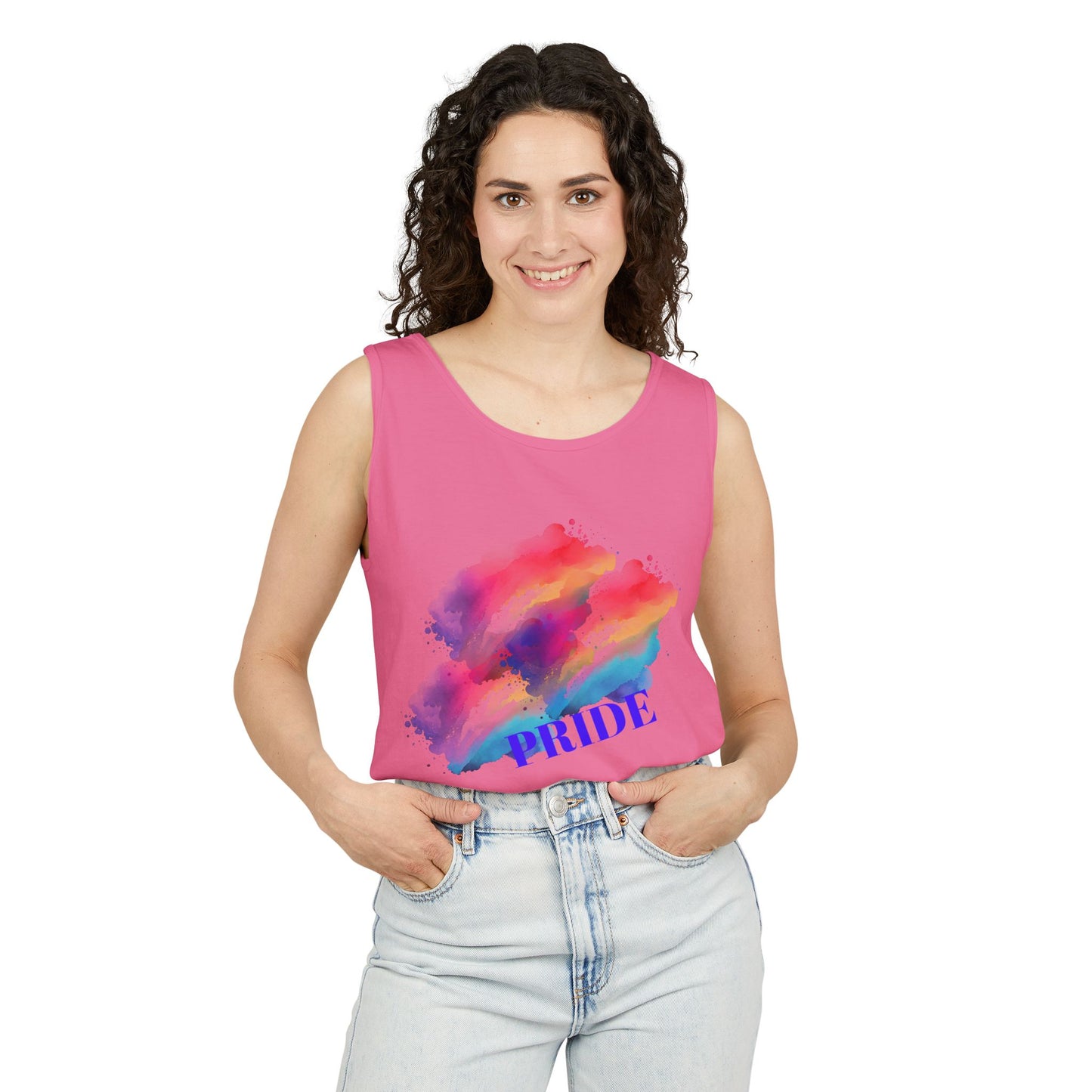 Vibrant Watercolor Unisex Tank Top, Summer Fashion, Pride Apparel, Beach Wear, Casual Top, LGBTQ+ Gift