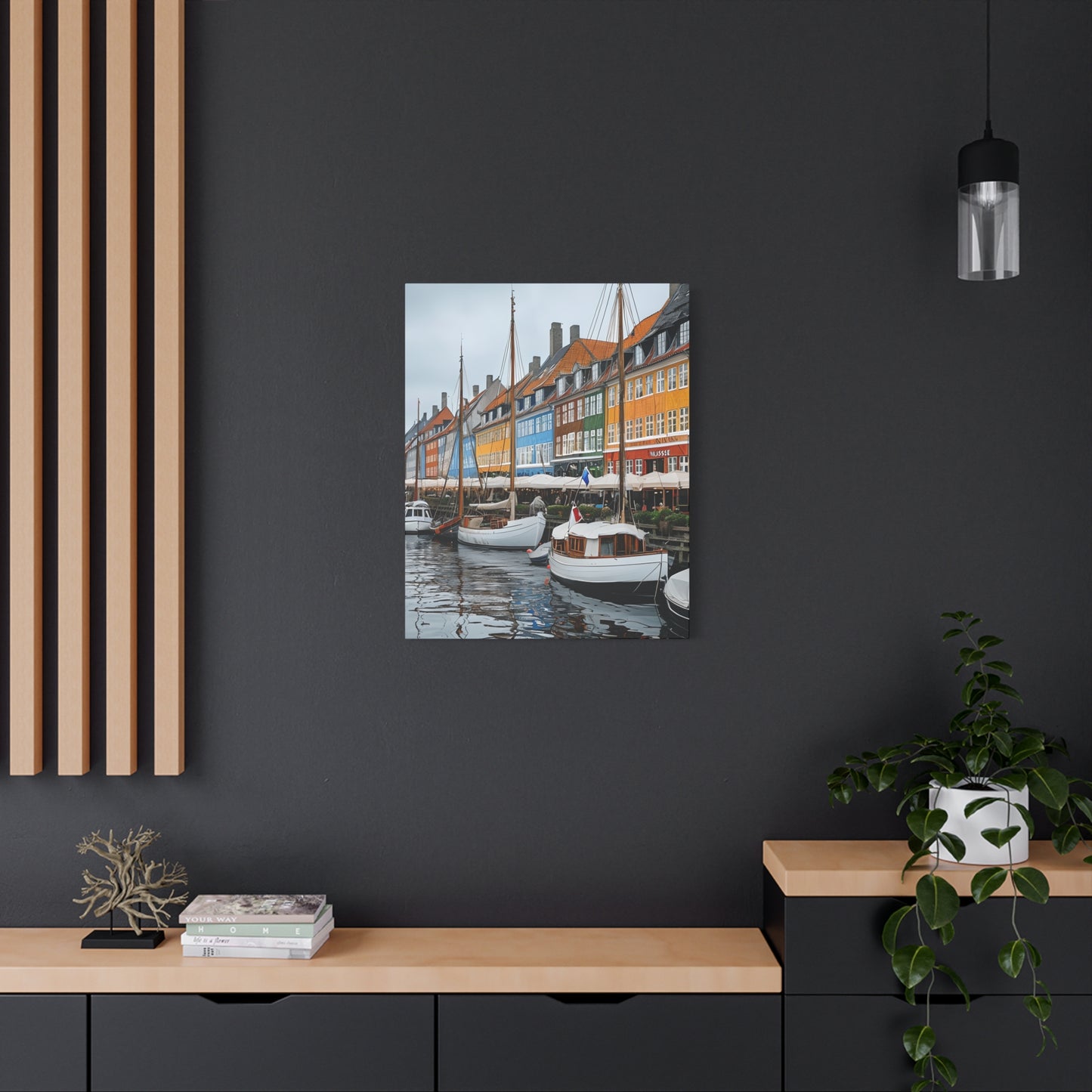 Coastal Canvas Print, Vibrant Harbor Art, Nautical Home Decor, Gift for Sailors, Maritime Wall Art