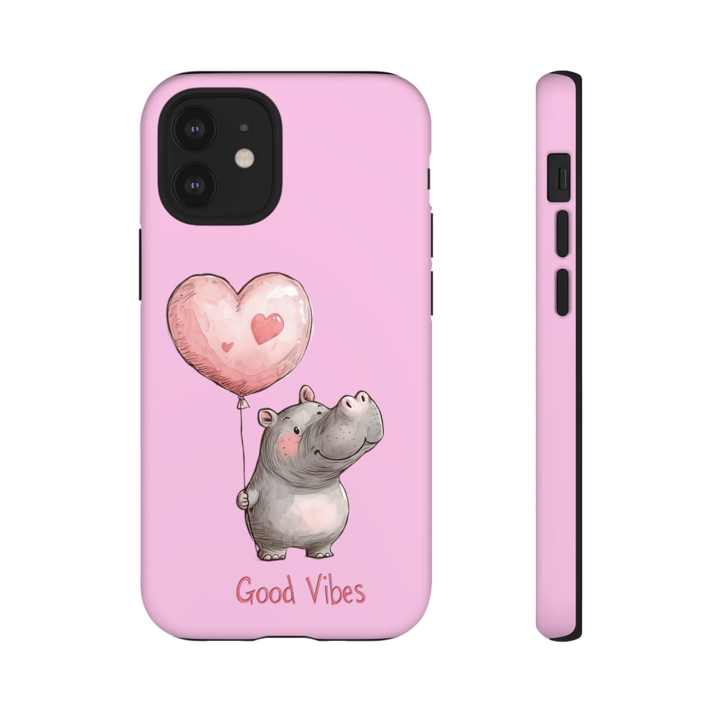 Cute Hippo Phone Case | Good Vibes, Gift for Friends, Cute Phone Accessories, Animal Lover Gift, Happy Phone Cover