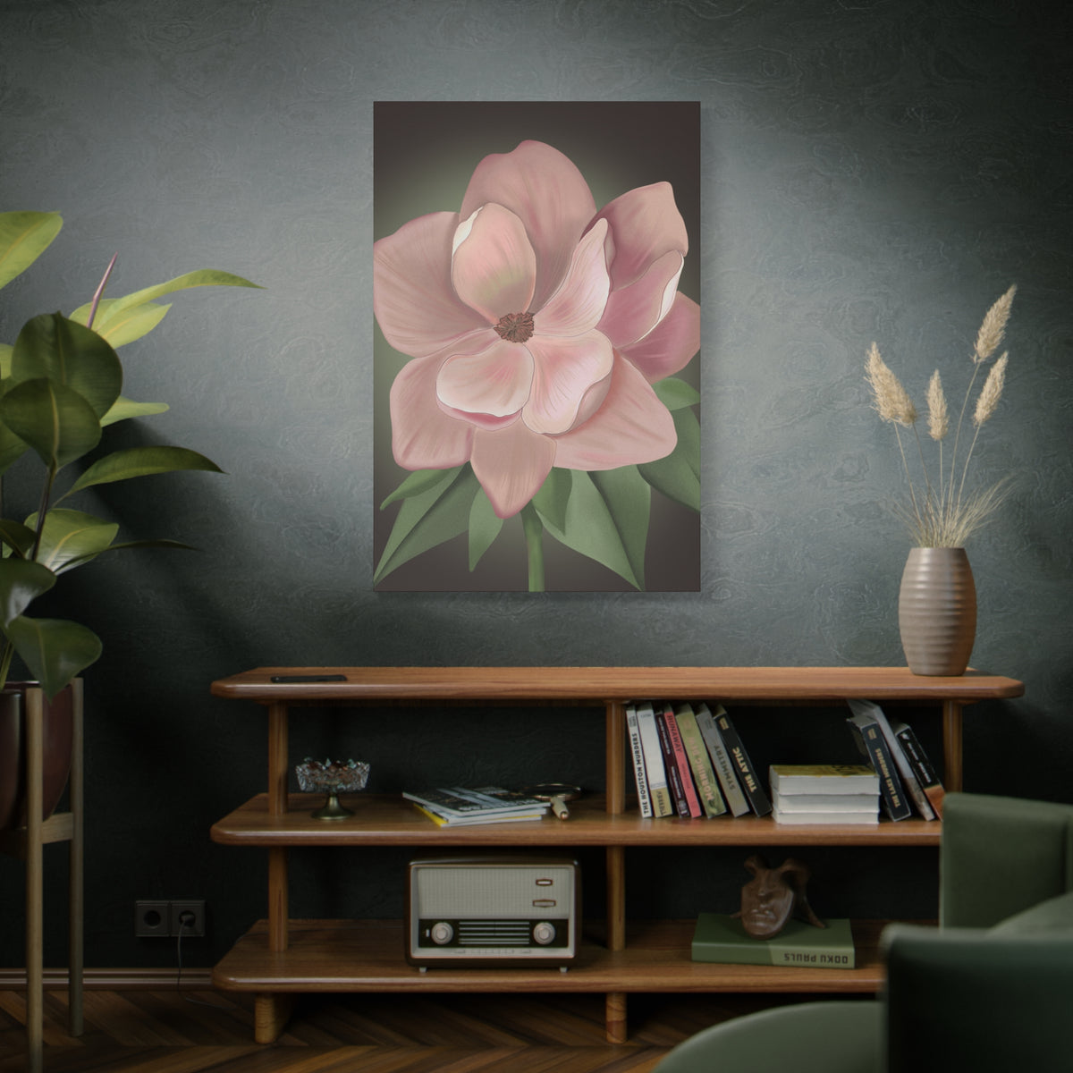 Matte Canvas, Stretched, 1.25" Pink Flowers