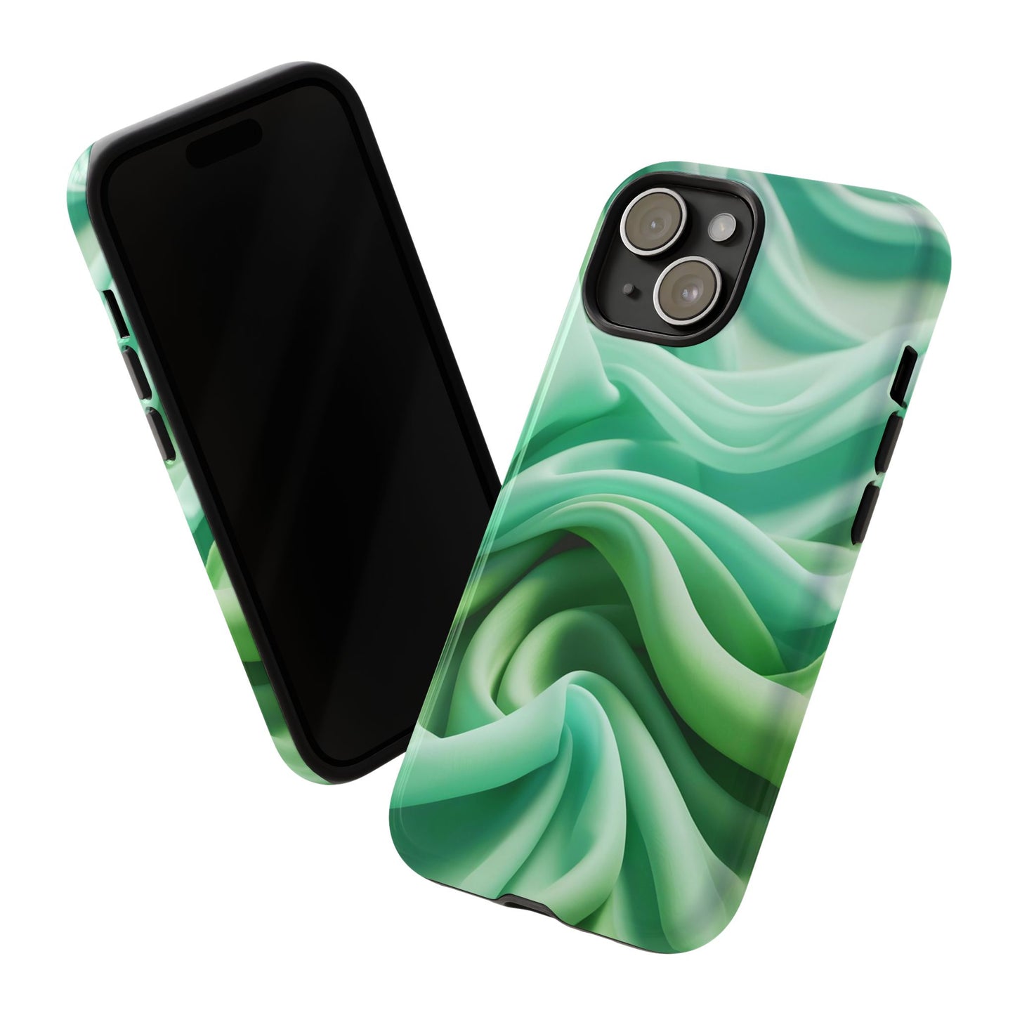 Stylish Phone Case, Tough Case, Green Abstract Design, Cell Phone Cover, Unique Gift, Trendy Accessory