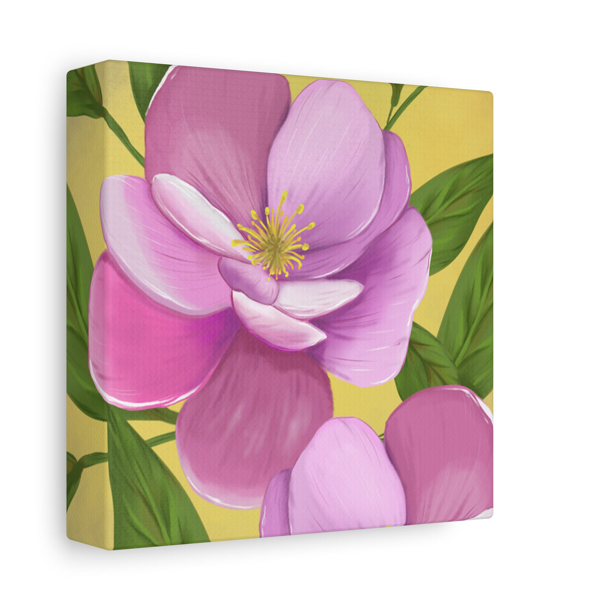 Matte Canvas, Stretched, 1.25" Tulips Pink and Purple Flowers