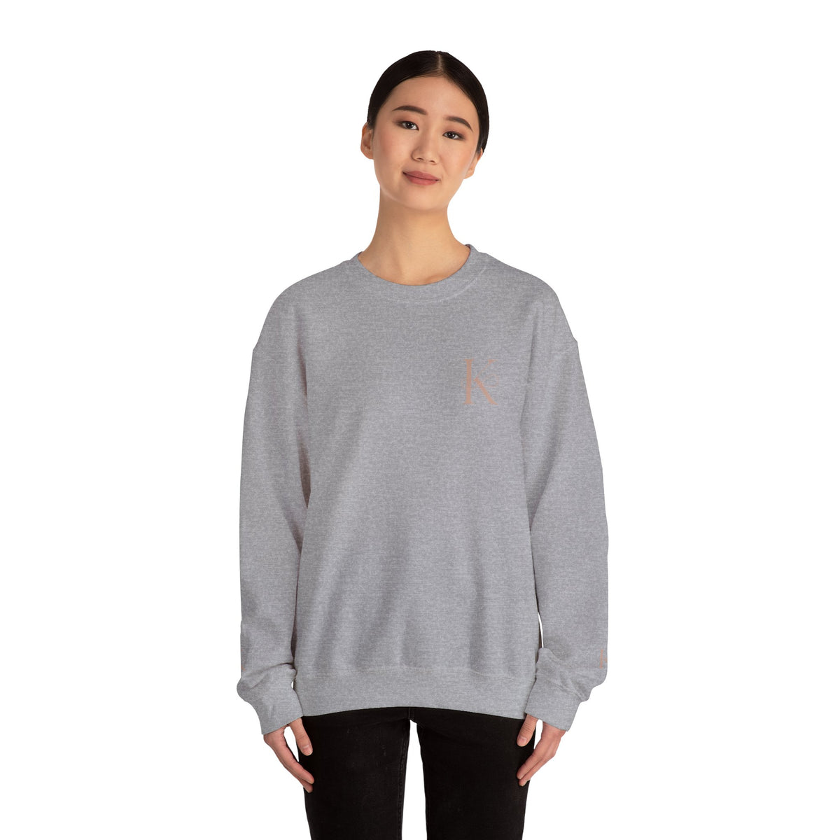 Minimalist Unisex Crewneck Sweatshirt with Initial Charm, Comfortable Lounge Wear, Gift for Him or Her, Casual Style, Everyday Essential