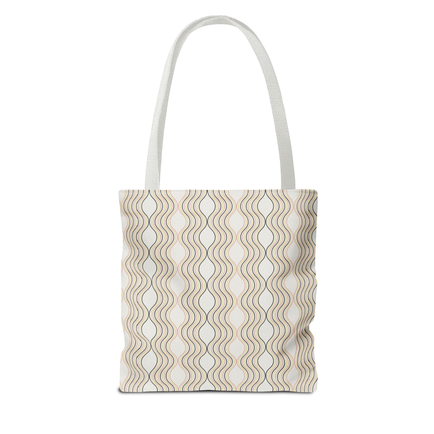 Waves Pattern Tote Bag, Boho Chic Handbag, Everyday Carry, Beach Bag, Gift for Her, Eco-Friendly Style