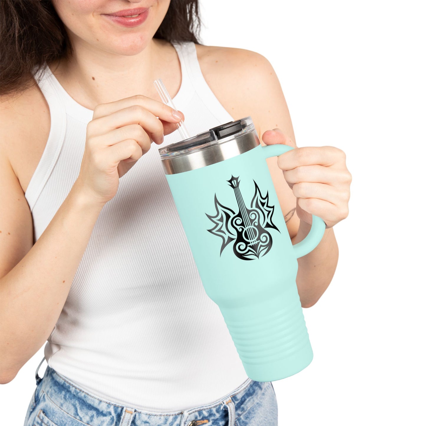 Stylish Insulated Travel Mug, 40oz - Perfect Gift for Music Lovers, Road Trips, Outdoor Adventures, Concerts, Camping