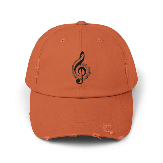 Music Lover's Distressed Cap, Vintage Hat for Musicians, Gift for Music Fans, Concert Accessory, Casual Style Cap