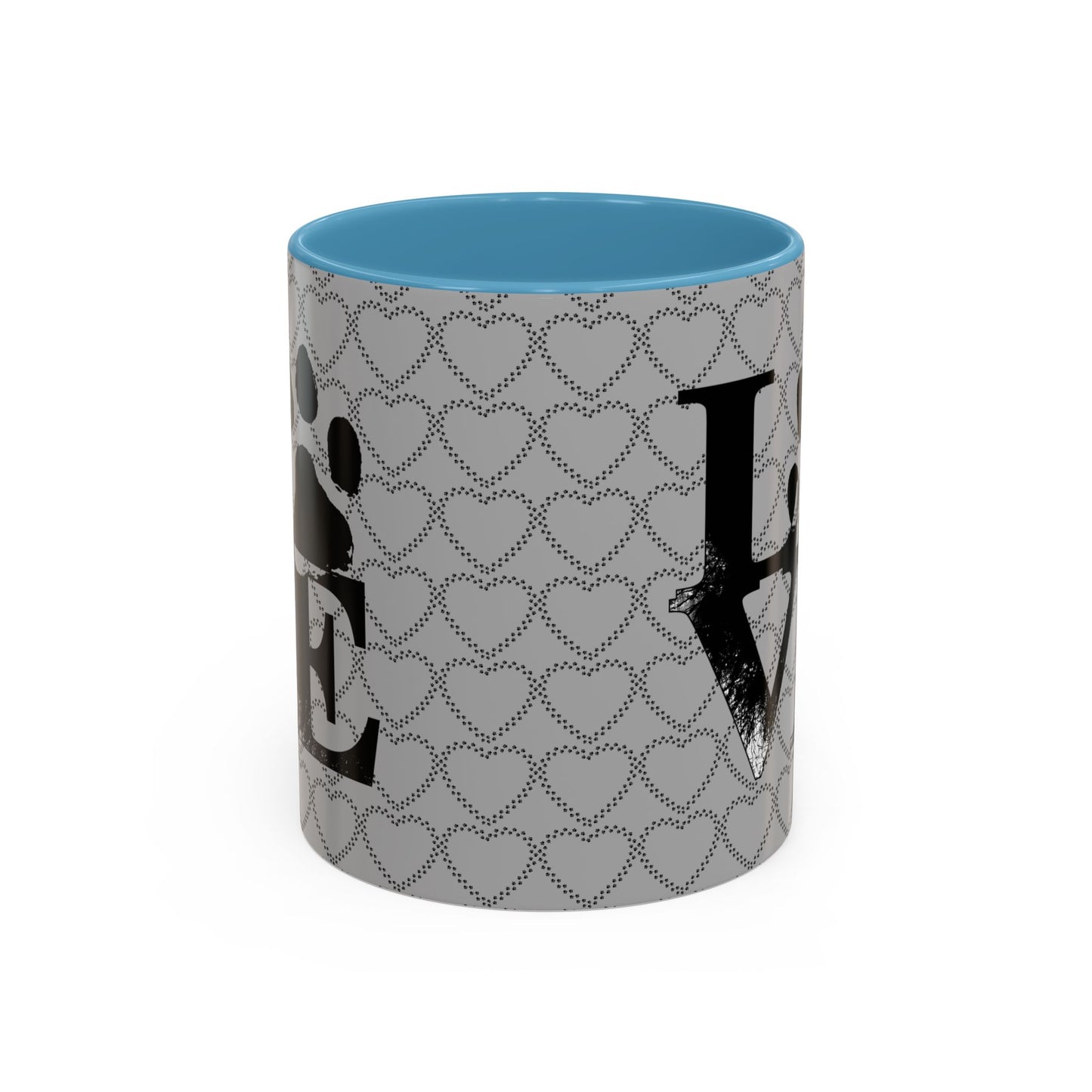 Chic Love Coffee Mug for Pet Lovers, Black Accent Mug, Valentine's Gift, Animal Lover Cup, Perfect for Hot Beverages