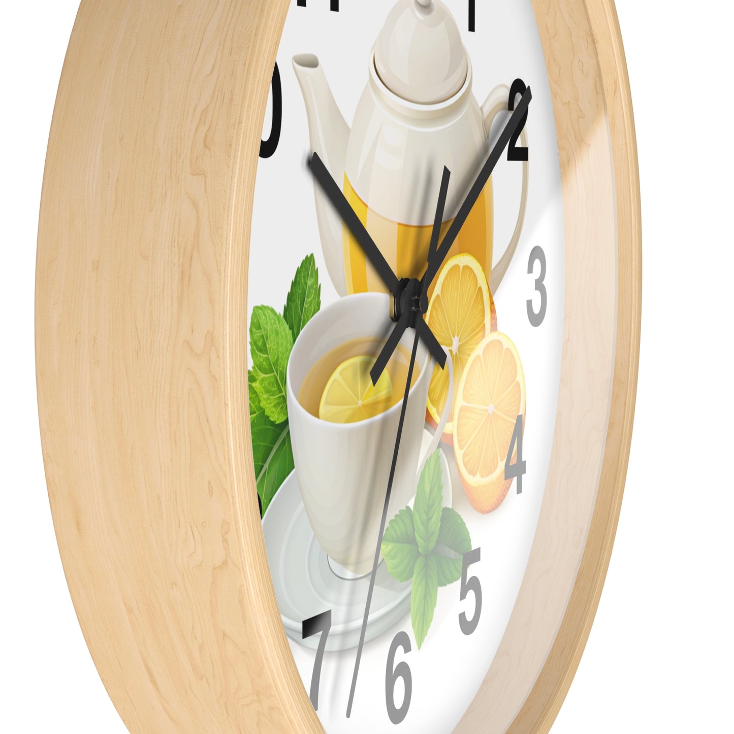 Lemon Tea Wall Clock - Charming Home Decor, Kitchen Wall Art, Gift for Tea Lovers, Modern Clock, Refreshing Vibes