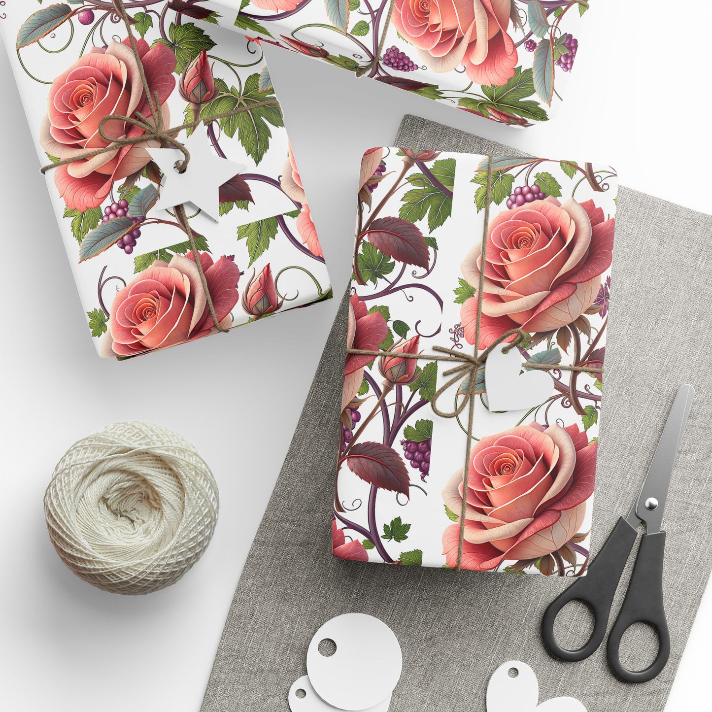Floral Gift Wraps - Elegant Flower Wrapping Paper for Birthdays, Holidays, Weddings, Celebrations, Eco-friendly Gift Wraps