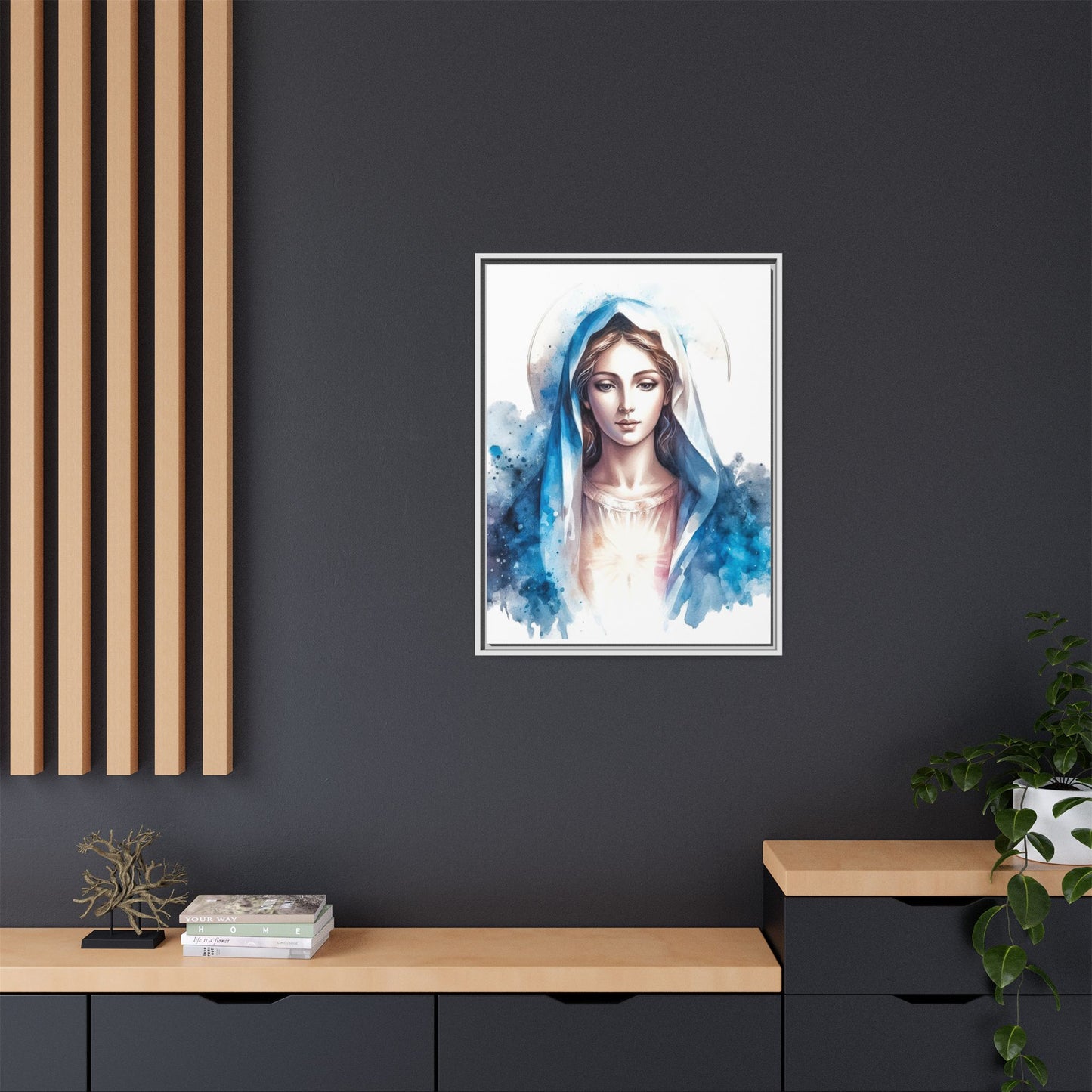 Framed Canvas Art Print, Spiritual Decor, Religious Artwork, Wall Decor, Gift for Faith, Elegant Home Decoration