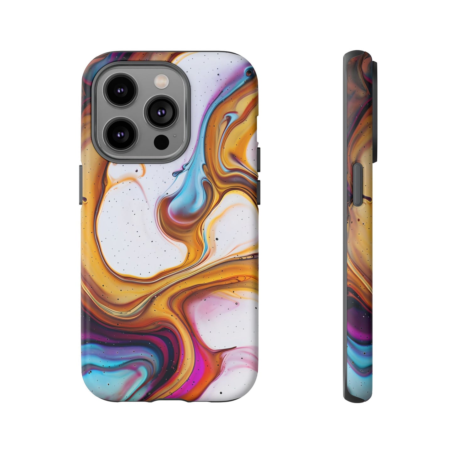 Artistic Phone Case, Tough Cases with Colorful Marble Design