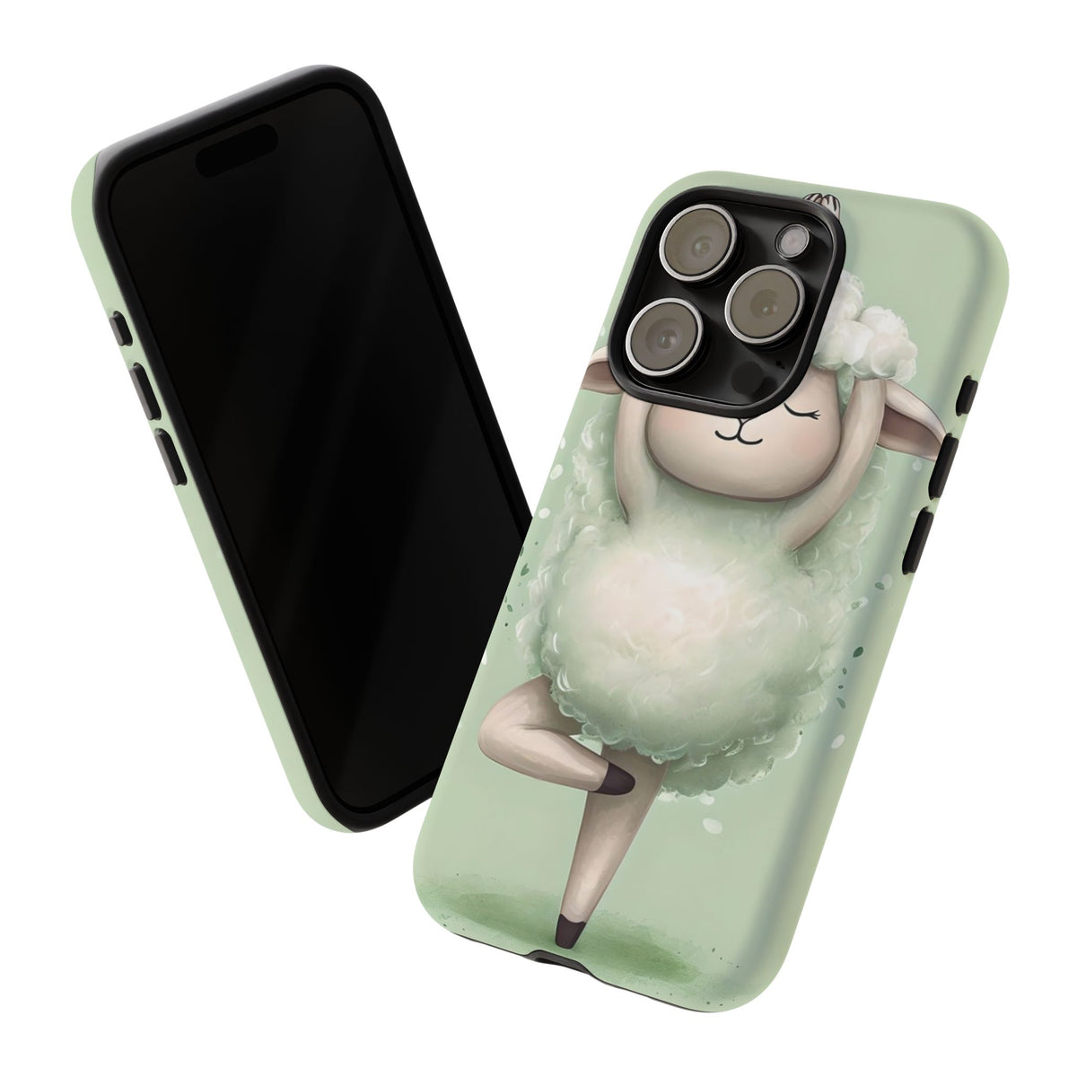 Cute Yoga Sheep Phone Case — Pastel Lamb Ballerina Protective Cover