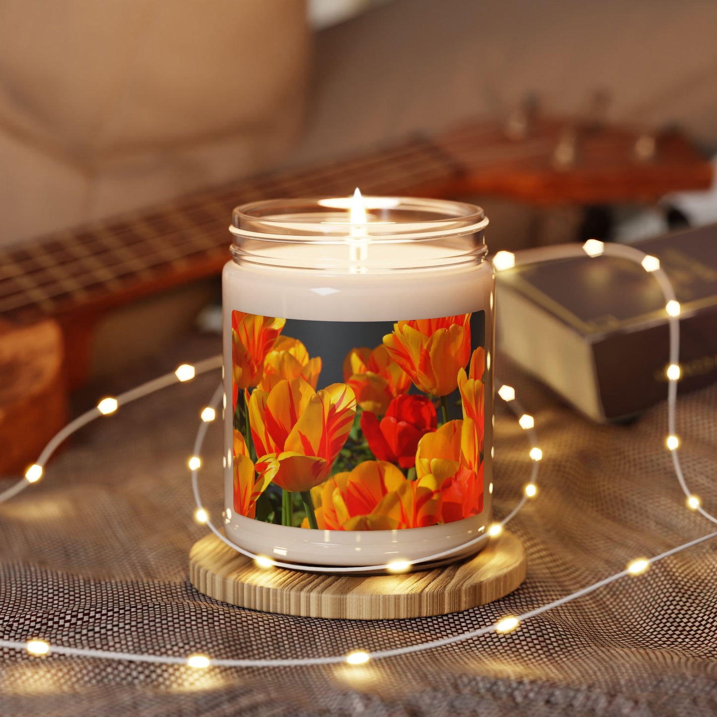 Vibrant Floral Scented Soy Candle, Perfect for Relaxation, Home Decor, Gifts