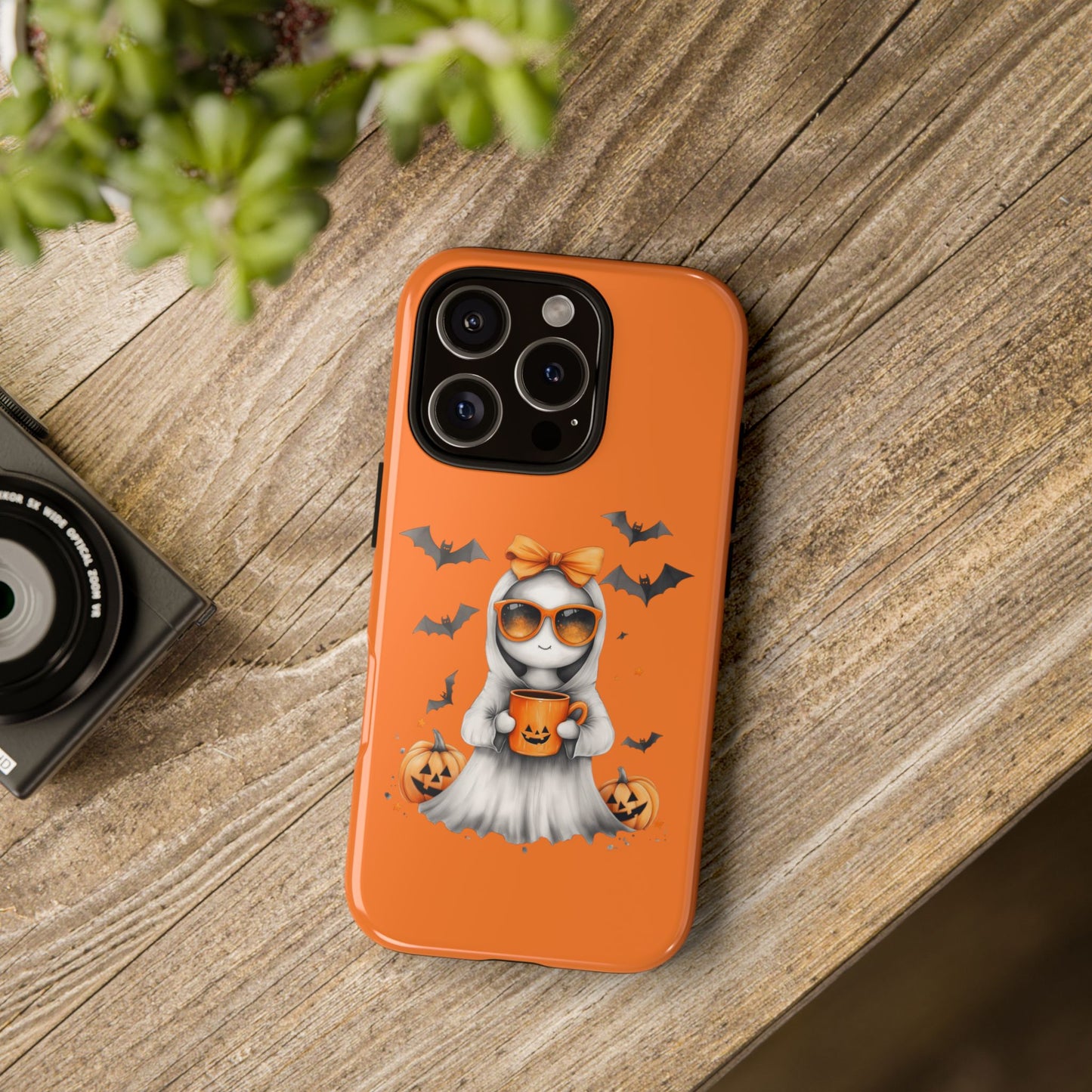 Halloween Ghost Phone Case, Cute Cat Ghost Case, Autumn Phone Cover, Spooky Season Gift, Trick or Treat Case