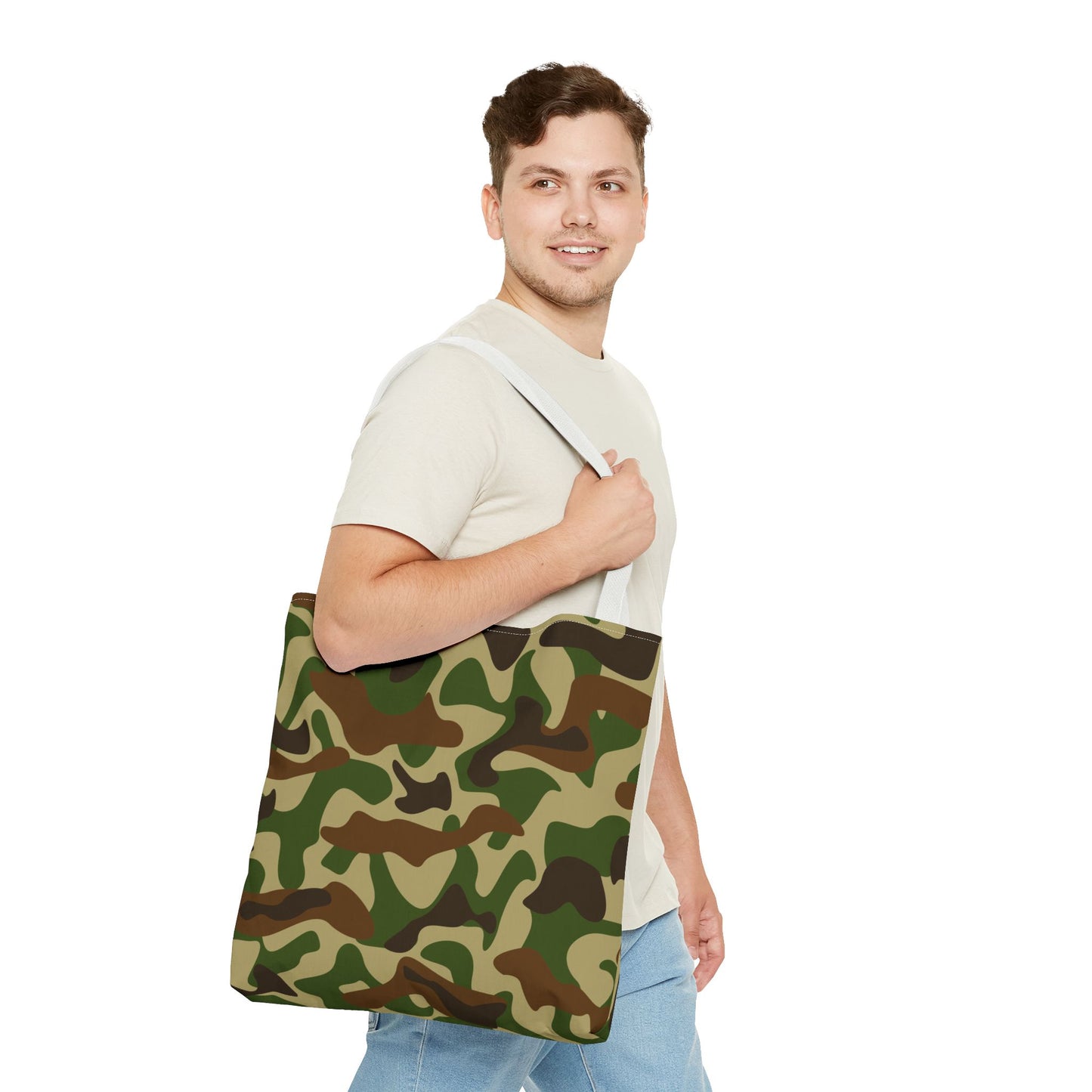 Camouflage Print Tote Bag, Stylish Shopping Bag, Everyday Use, Gym Tote, Eco-Friendly, Travel Accessory
