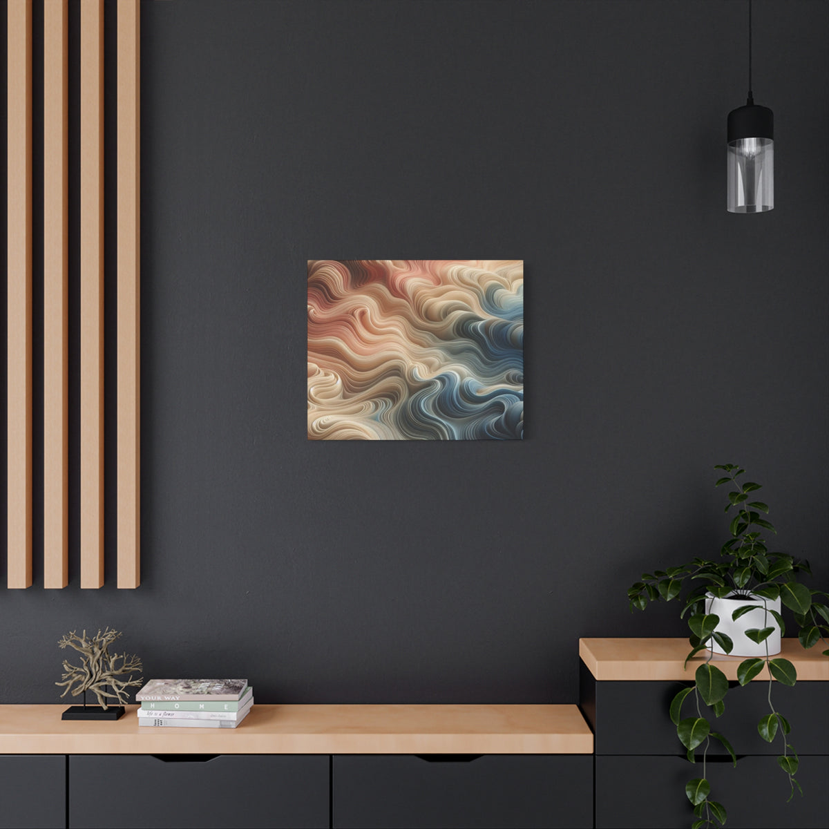 Abstract Swirl Matte Canvas Wall Art — Fluid Earth Tones, Stretched 1.25"