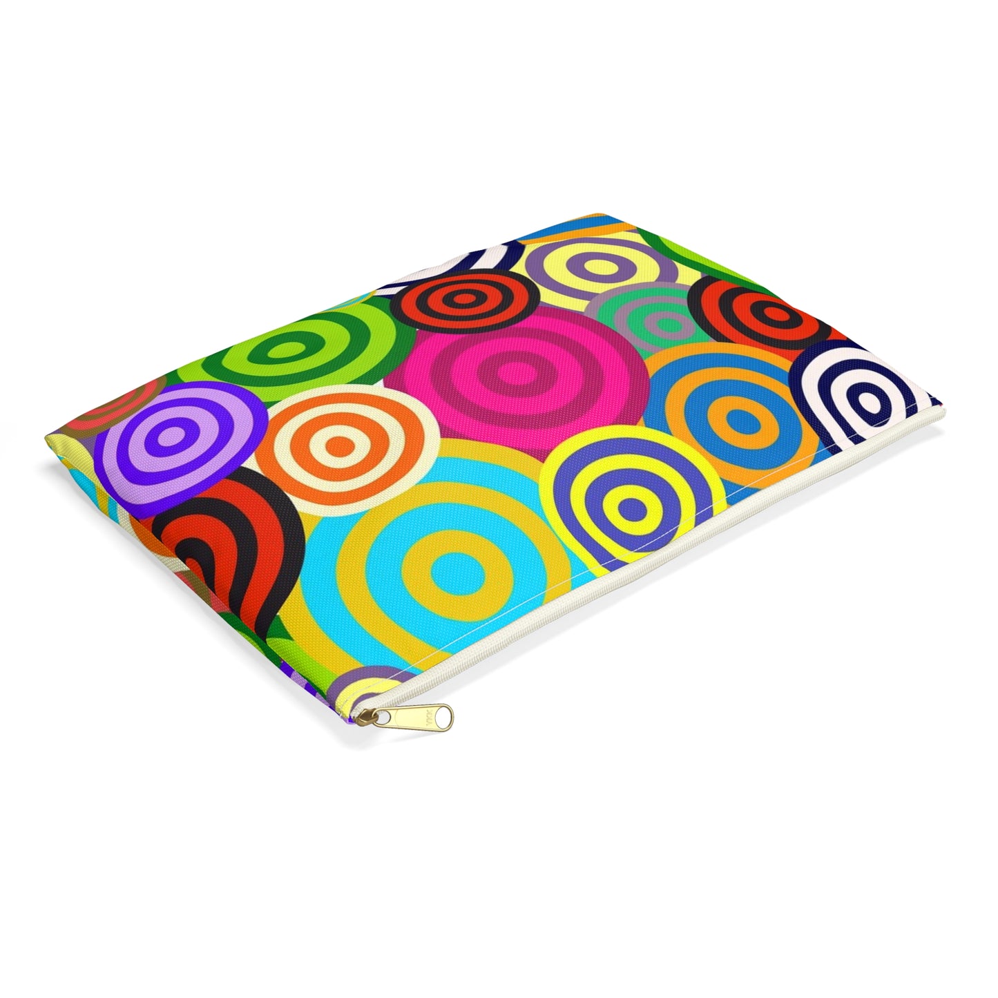 Colorful Circle Accessory Pouch, Fun Travel Organizer, Makeup Bag, Pencil Case, Gift for Her, Quirky Design
