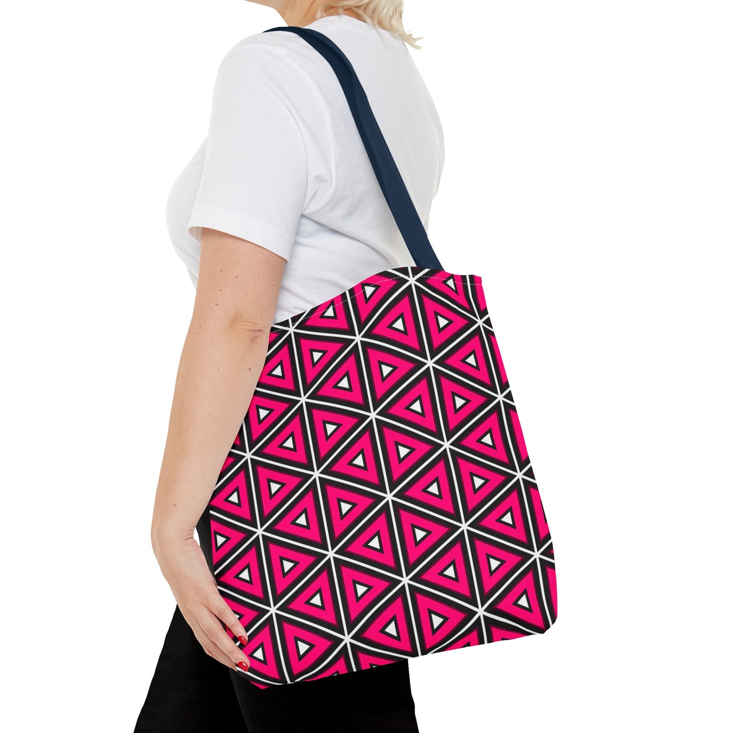 Vibrant Geometric Tote Bag, Trendy Shopping Tote, Cute Carry-All