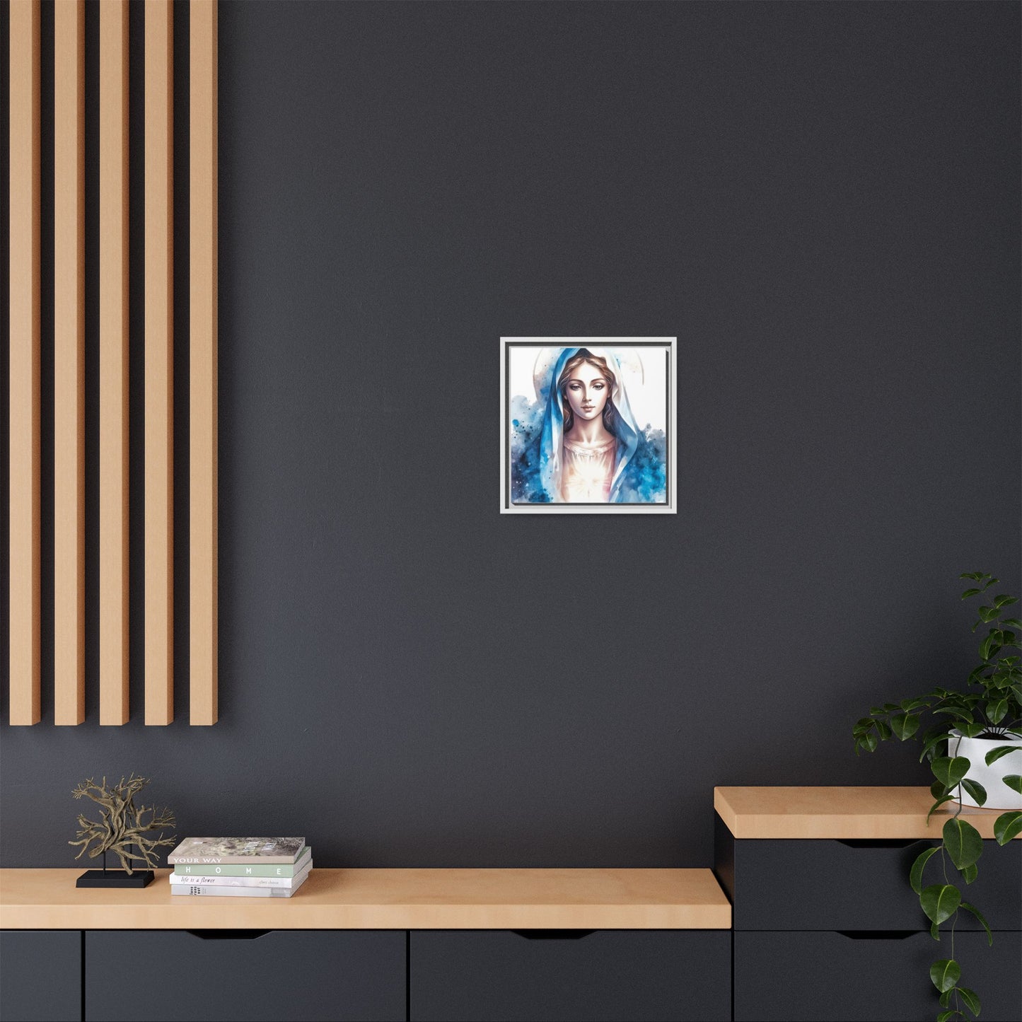Framed Canvas Art Print, Spiritual Decor, Religious Artwork, Wall Decor, Gift for Faith, Elegant Home Decoration
