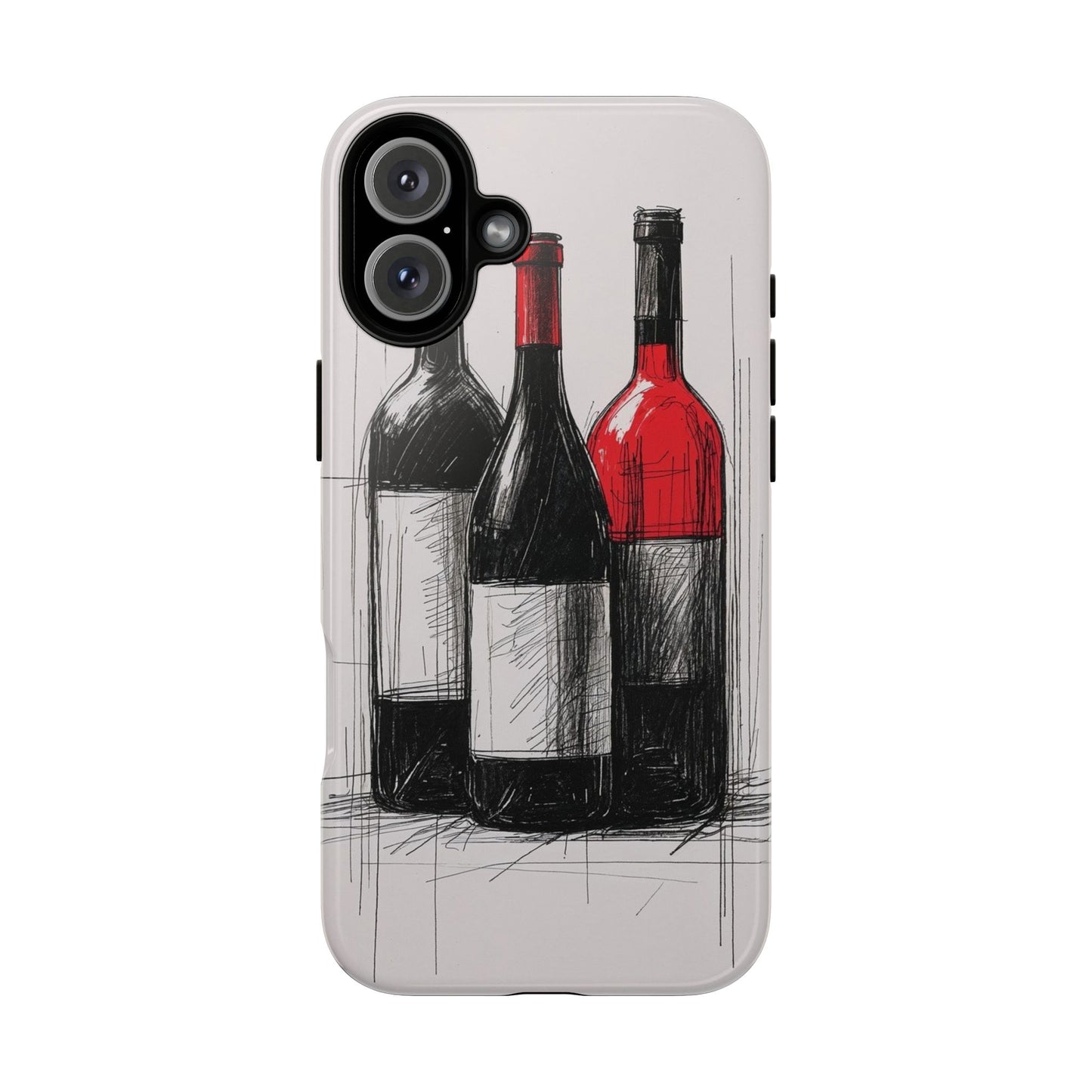 Wine Lover's Phone Case, Tough Phone Cover, Artistic Wine Design, Gift for Wine Enthusiasts, Customizable Case, Unique Wine Art