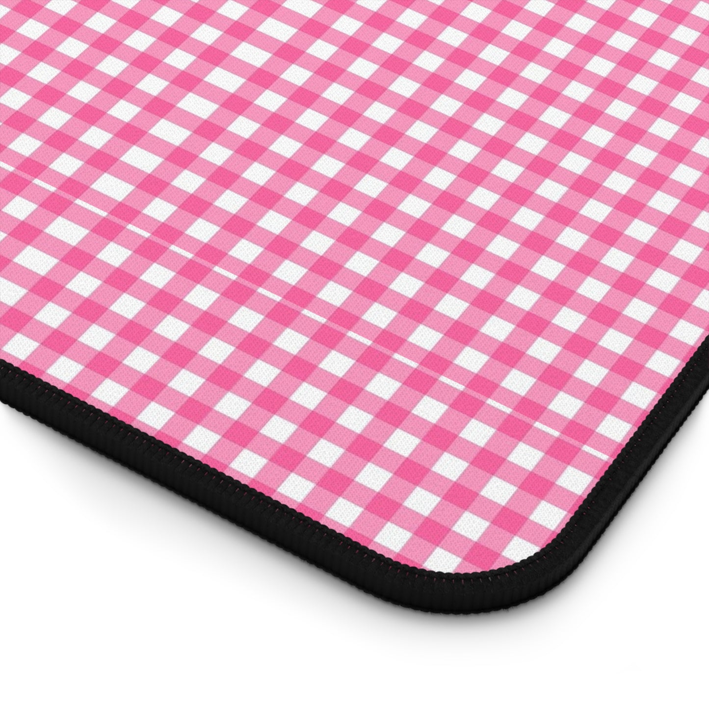 Pink Gingham Desk Mat - Cozy Office Decor, Workspace Accessory, Gift for Coworkers, Farmhouse Style, Table Cover