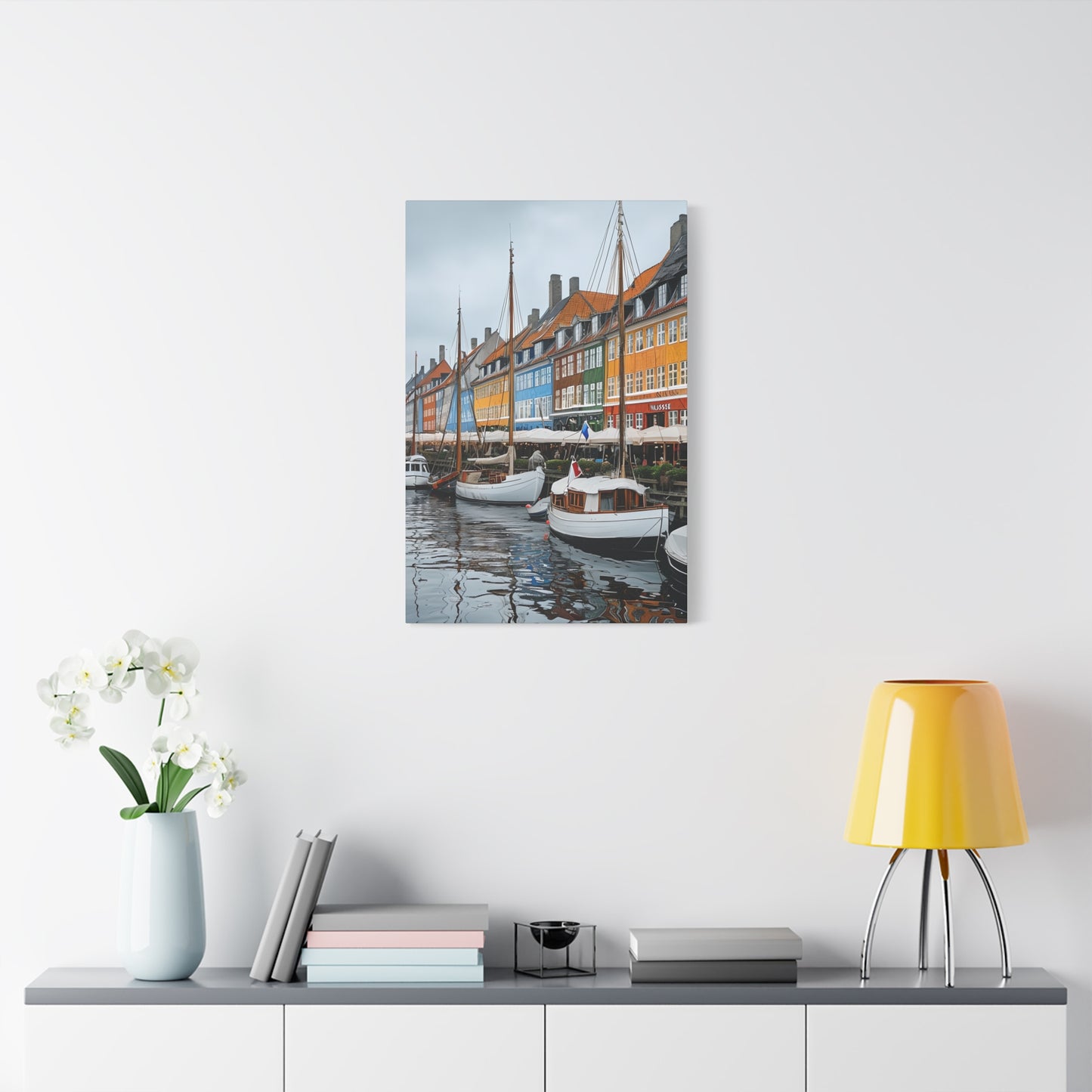 Coastal Canvas Print, Vibrant Harbor Art, Nautical Home Decor, Gift for Sailors, Maritime Wall Art
