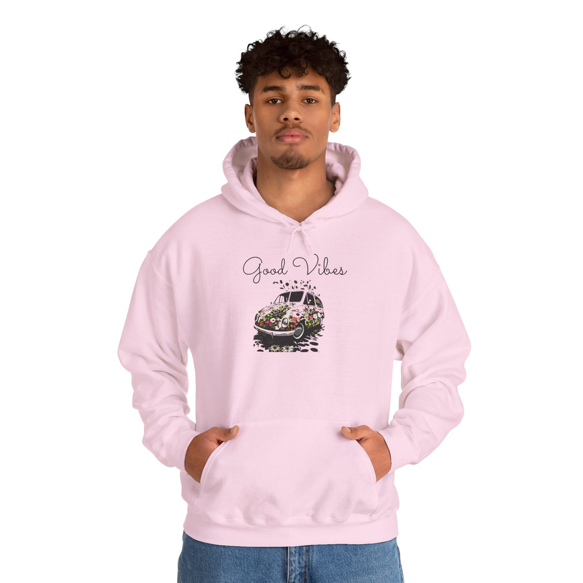 Good Vibes Hooded Sweatshirt - Unisex Heavy Blend, Cozy Gift for Friends, Casual Wear, Summer Outings, Beach Days, Chill Vibes