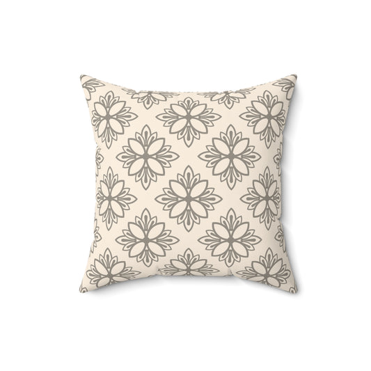Boho Floral Square Pillow - Cozy Home Decor, Gifts for Her, Modern Farmhouse Accent, Throw Pillow for Living Room, Wedding Decor