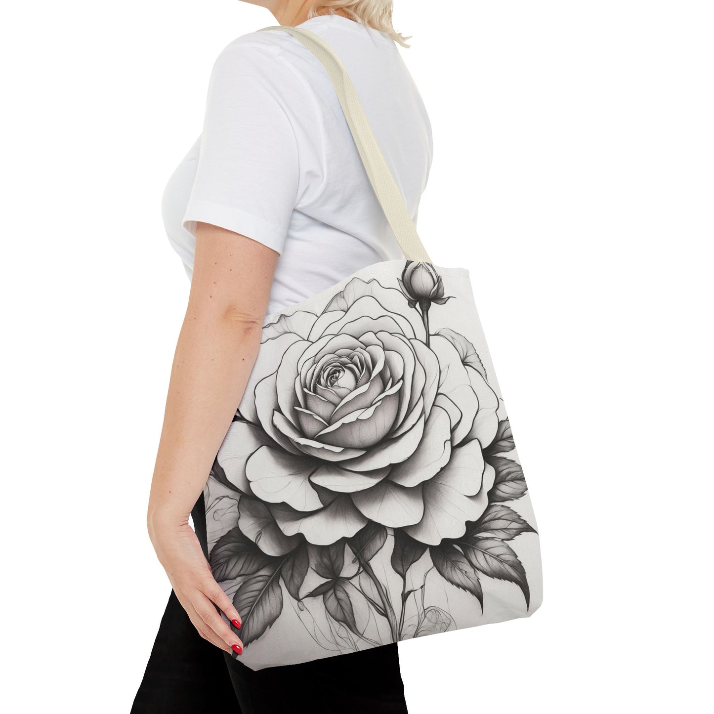 Elegant Floral Tote Bag, Garden Lover Gift, Shopping Bag, Art Print Tote, Mother's Day Gift, Eco-Friendly Canvas Bag
