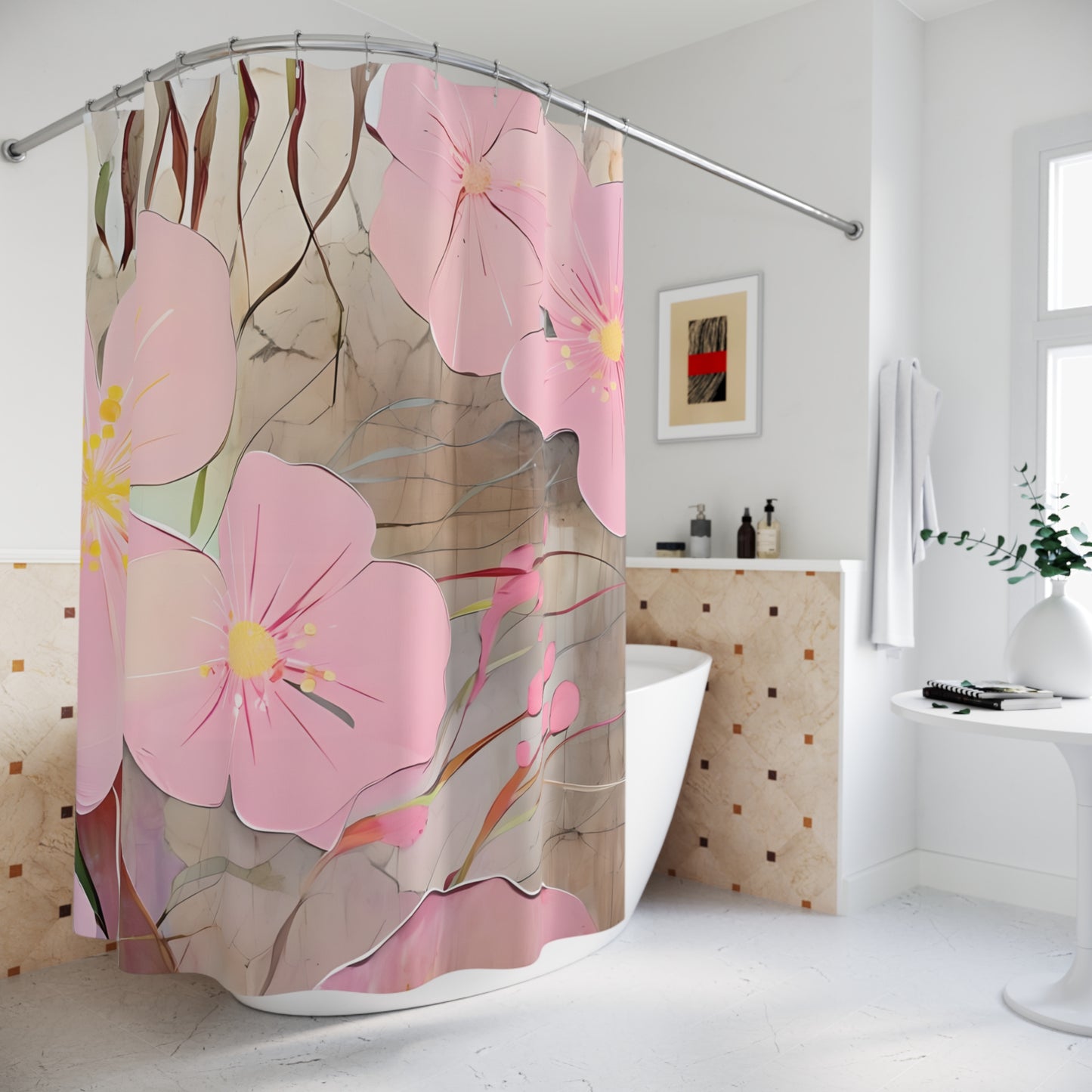Blossom Shower Curtains | Elegant Floral Bathroom Decor, Spring Home Update, Gift for Nature Lovers, Mother's Day, Boho Style