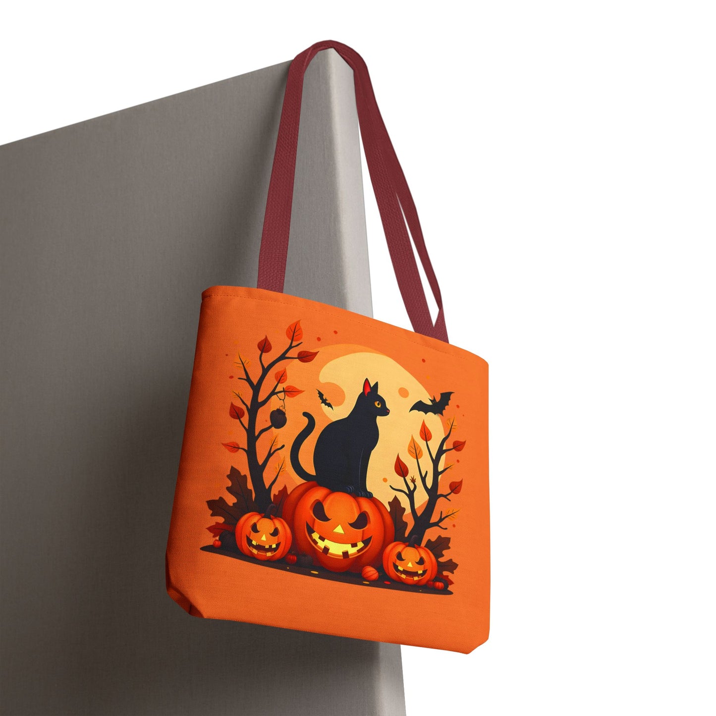 Halloween Cat Tote Bag | Spooky Halloween Accessory, Trick or Treat, Gift for Cat Lovers, Fall Fashion Must-Have, Pumpkin Decor