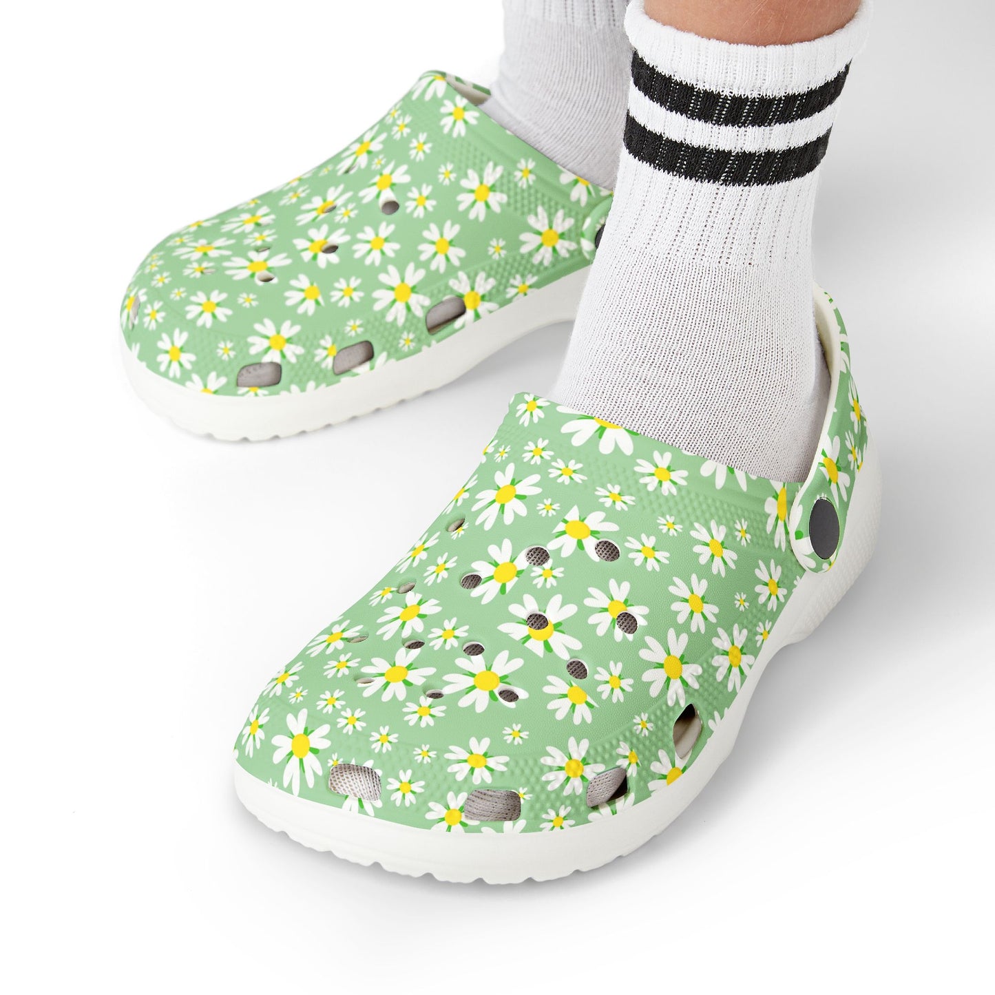 Kids' Floral Print EVA Clogs - Comfortable Garden Shoes, Summer Footwear, Playtime Slippers, Flowers Design, Spring Fashion