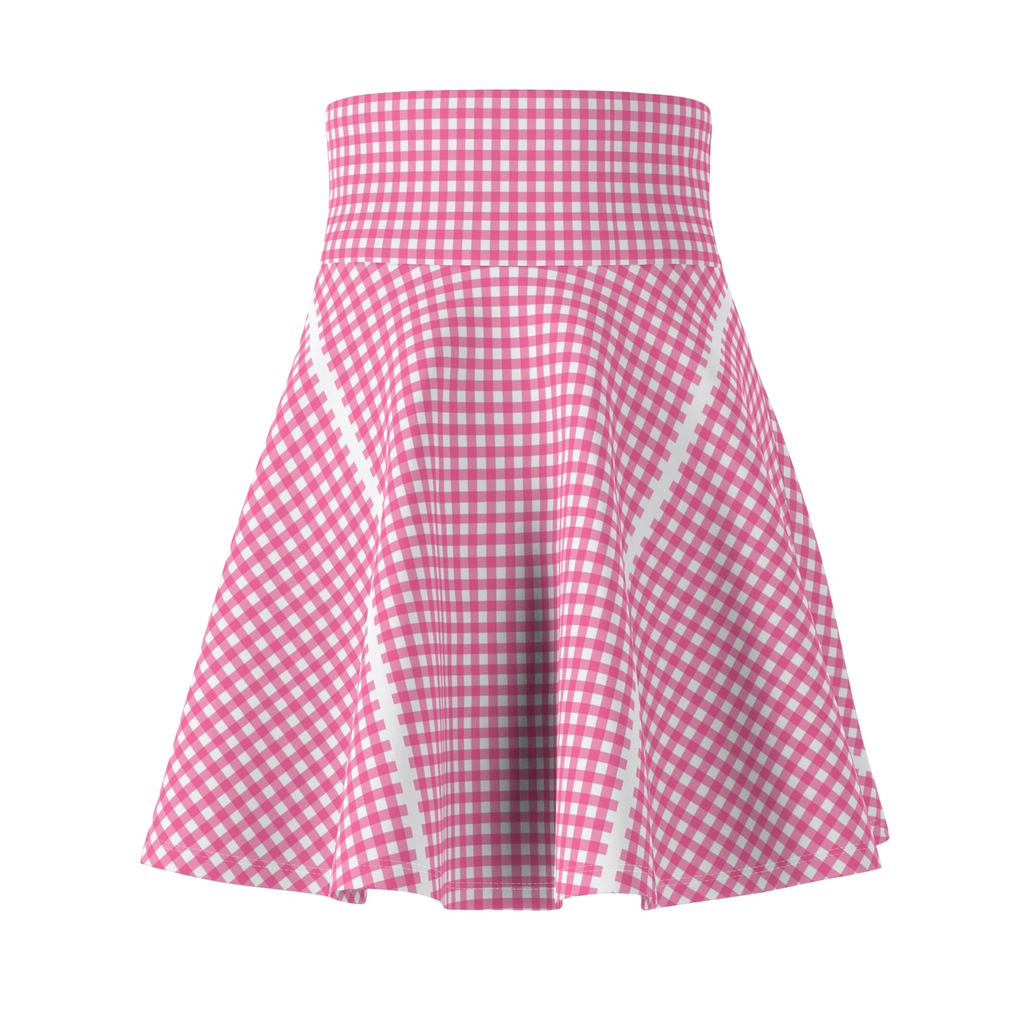 Pink Gingham Skater Skirt, Summer Fashion, Flirty Skirt, Casual Outfit, Stylish Everyday Wear, Gift for Her