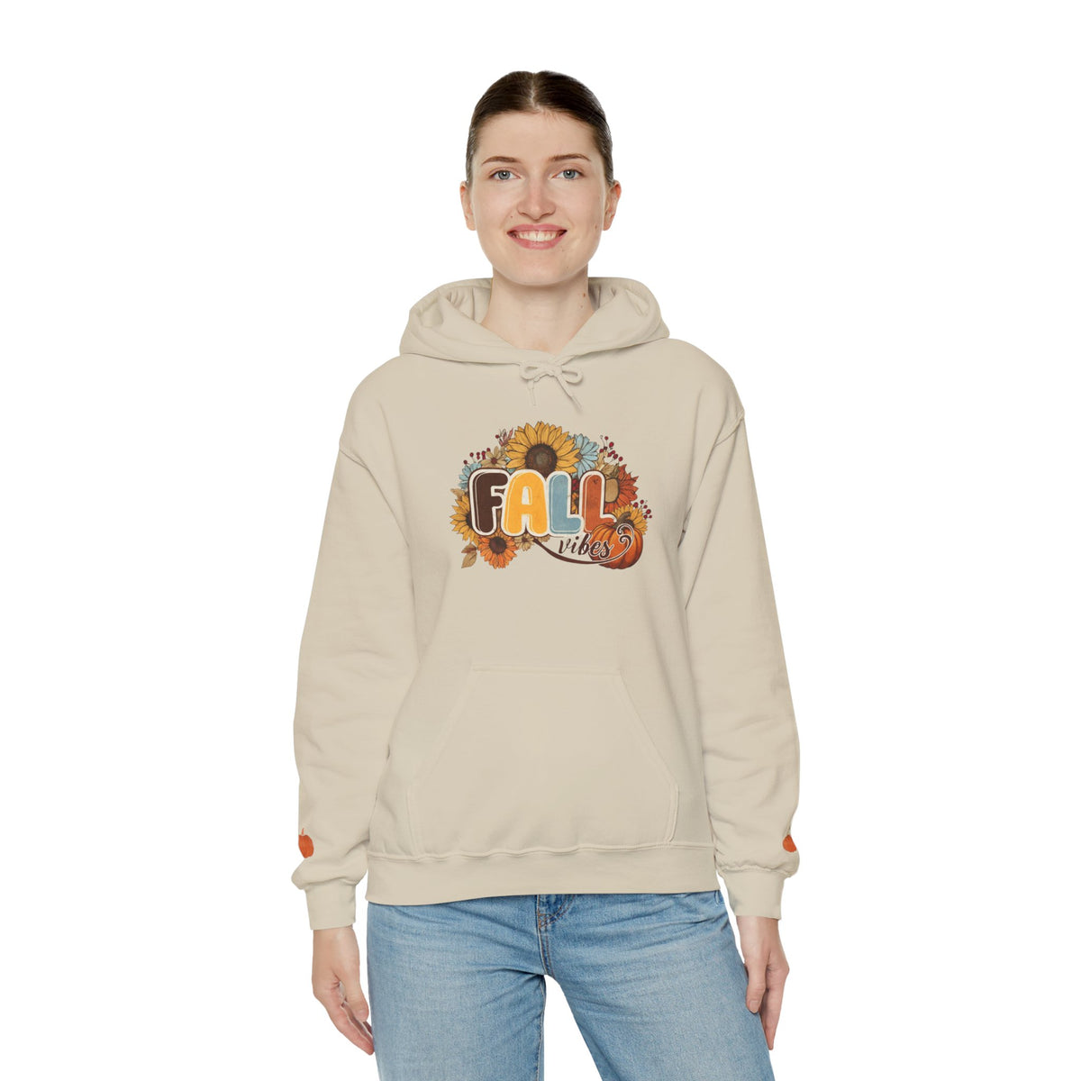 Cozy Fall Vibes Hoodie, Unisex Sweatshirt for Autumn, Pumpkin Design, Perfect for Thanksgiving, Gift for Friends, Seasonal Wear