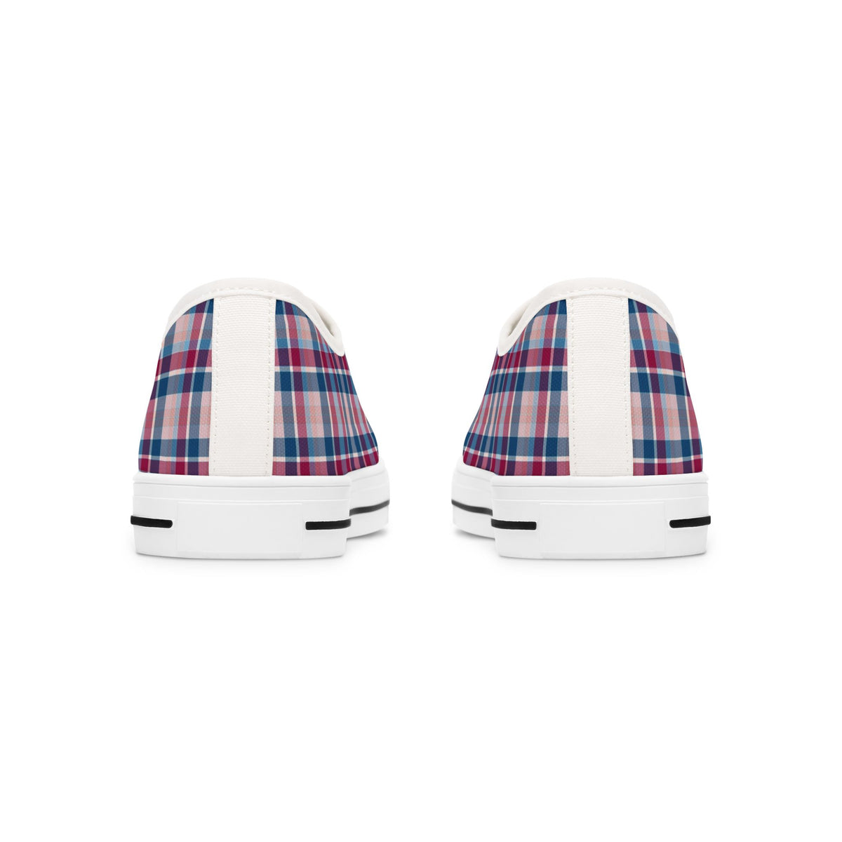 Plaid Low Top Sneakers — Casual Canvas Shoes