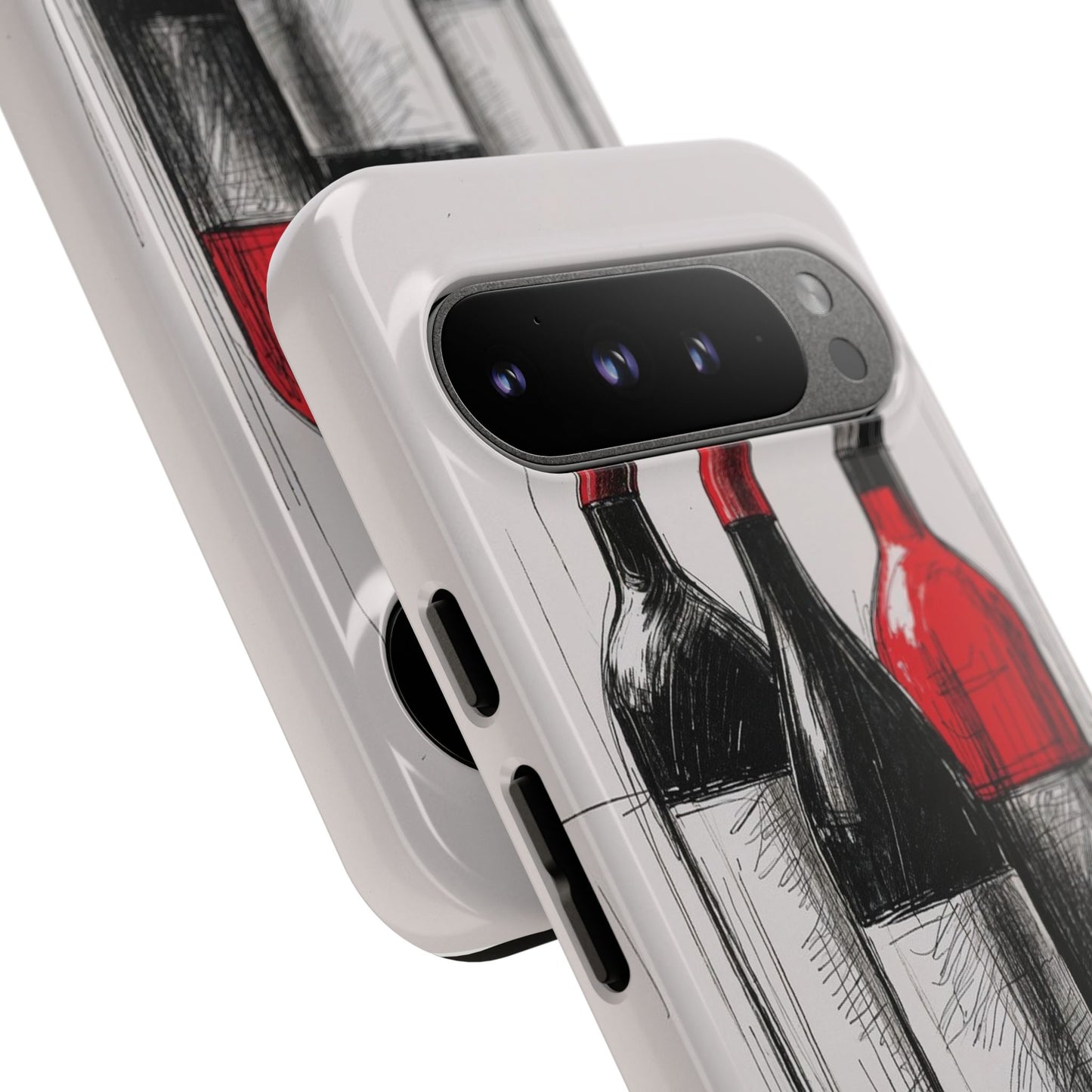 Wine Lover's Phone Case, Tough Phone Cover, Artistic Wine Design, Gift for Wine Enthusiasts, Customizable Case, Unique Wine Art