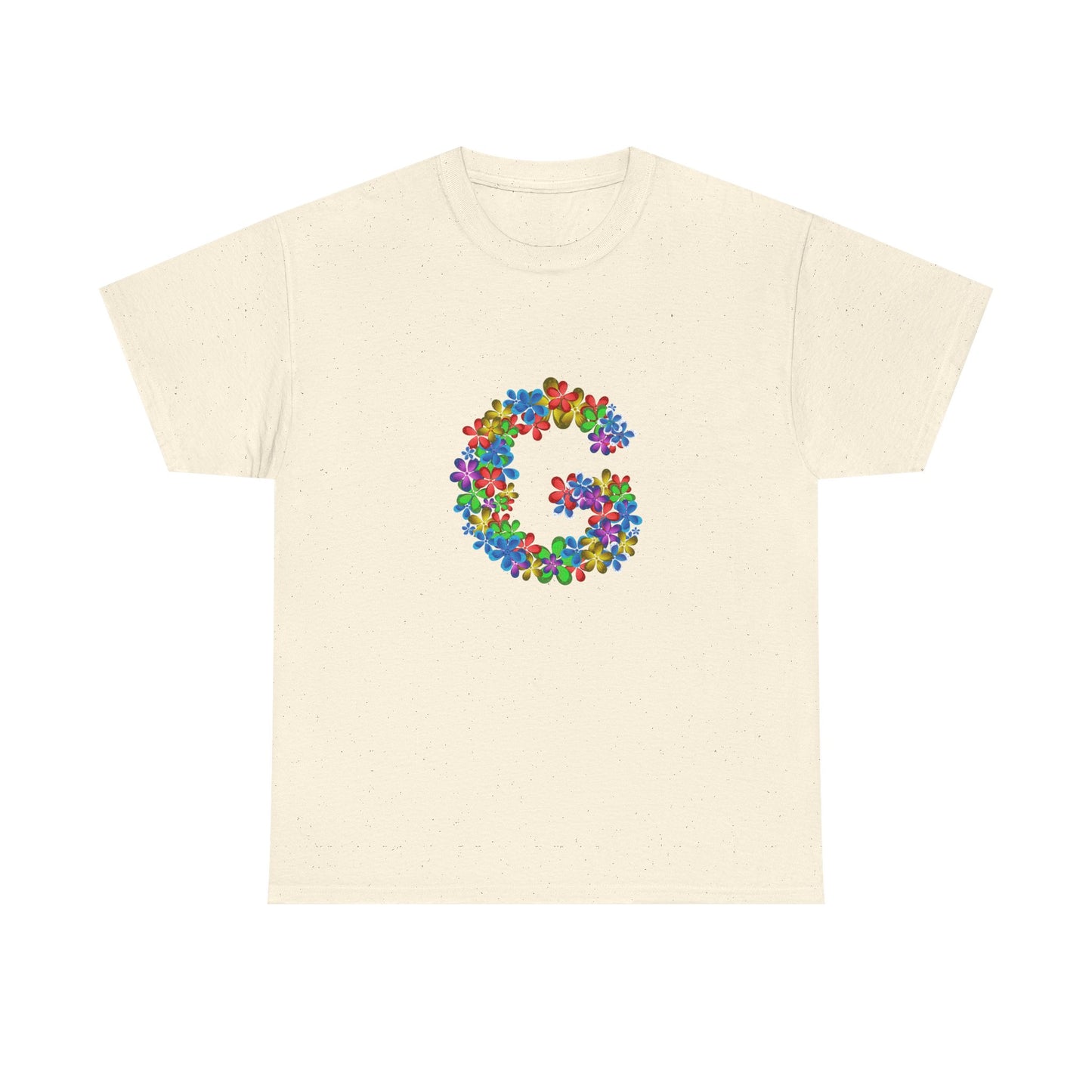 Floral Initial Unisex Tee - Personalized Gift, Casual Summer Wear, Birthday Present, Eco-Friendly Tee, Customizable Clothing