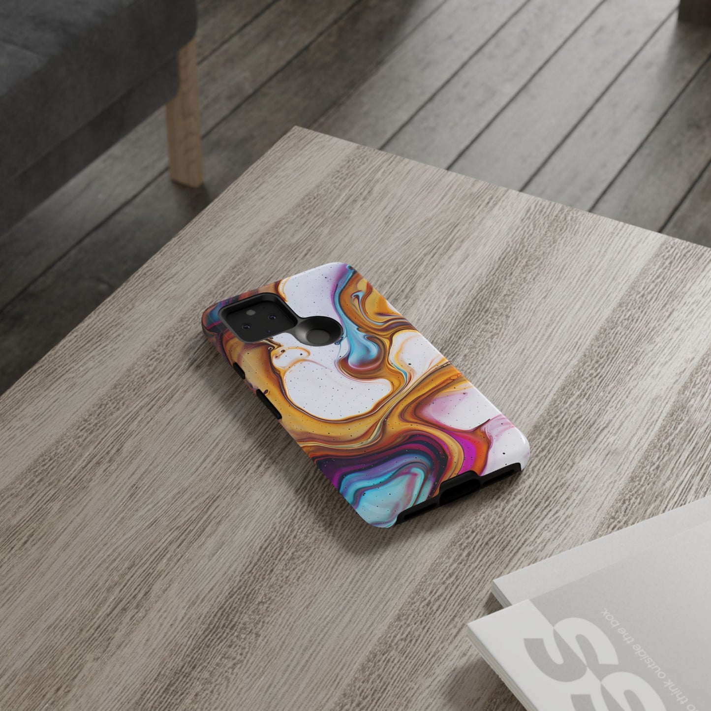 Artistic Phone Case, Tough Cases with Colorful Marble Design