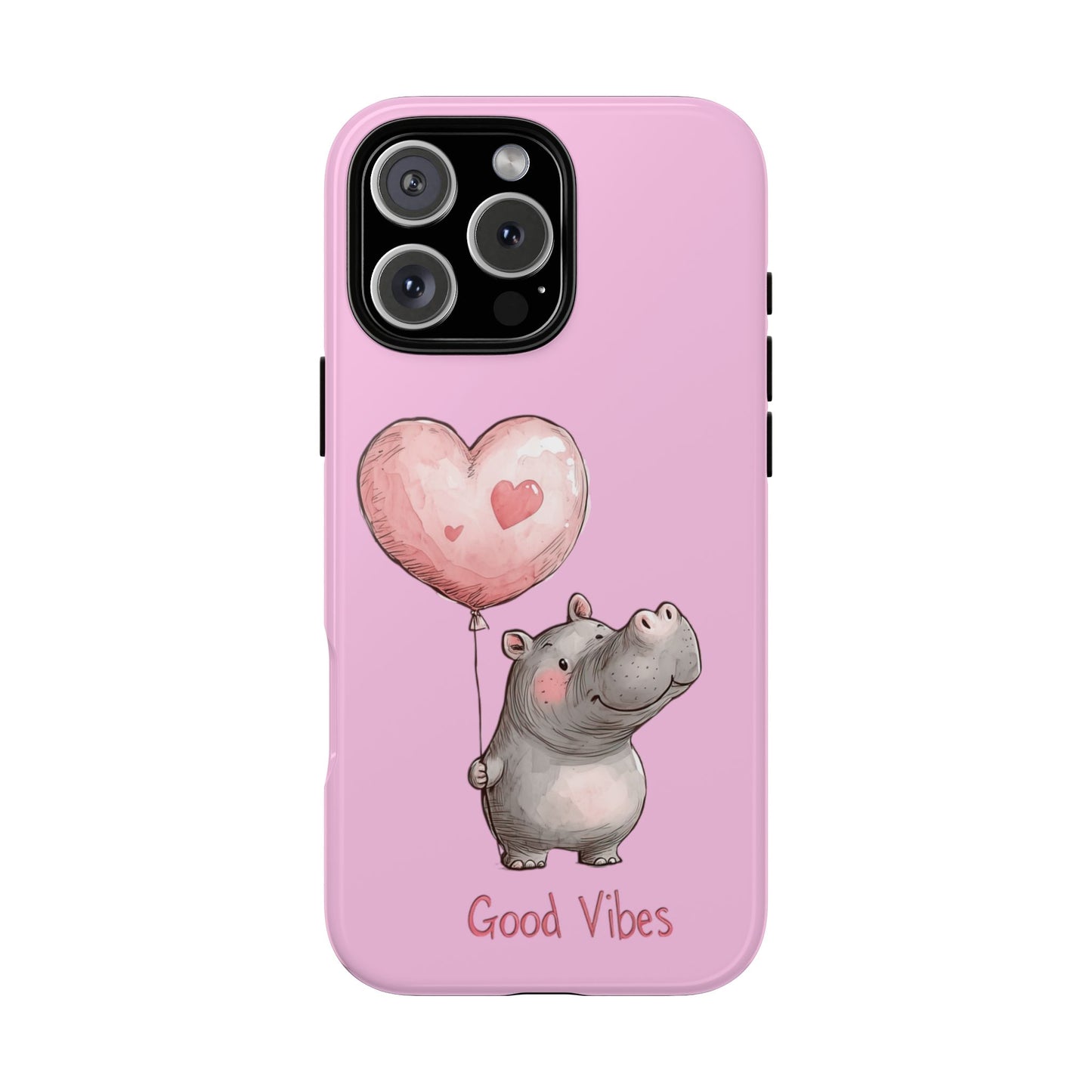 Cute Hippo Phone Case | Good Vibes, Gift for Friends, Cute Phone Accessories, Animal Lover Gift, Happy Phone Cover