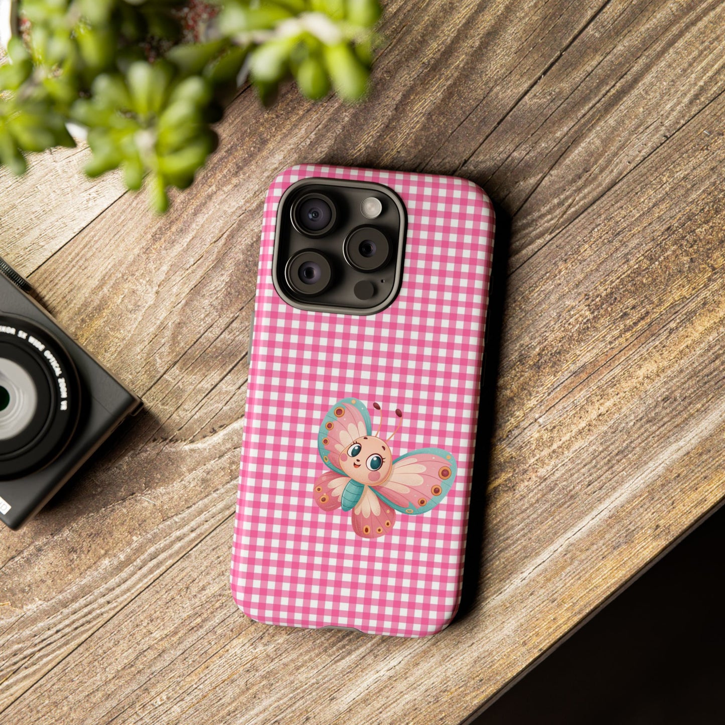 Cute Butterfly Phone Case, Tough Cases, Floral Phone Accessory, Gift for Her, Spring Fashion, Kids' Birthday Present, Pastel Aesthetic